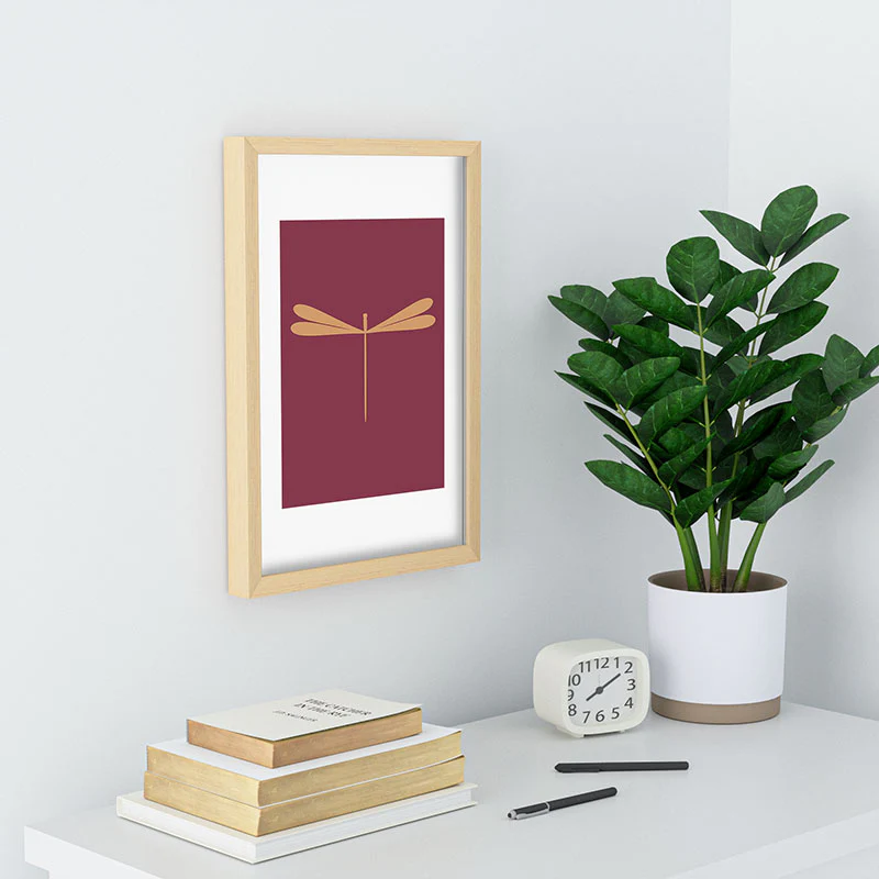 Colour Poems Dragonfly Pattern Mauve Recessed Framing Rectangle - Image 14