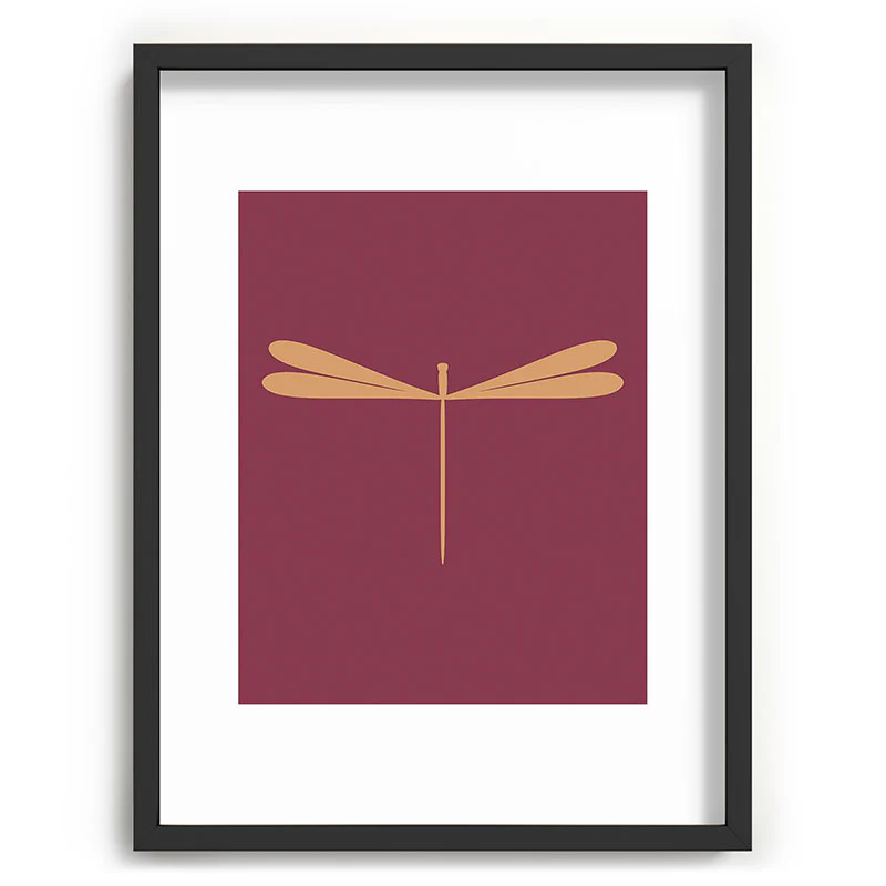 Colour Poems Dragonfly Pattern Mauve Recessed Framing Rectangle - Image 17