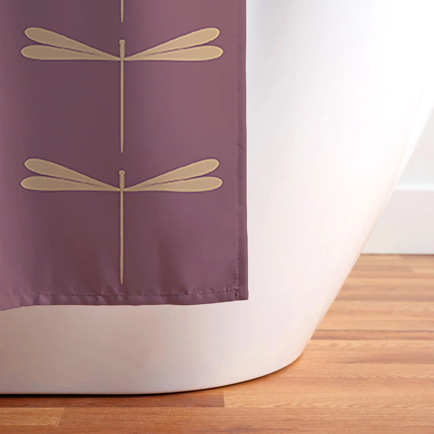 Colour Poems Dragonfly Pattern Mauve Shower Curtain - Image 6
