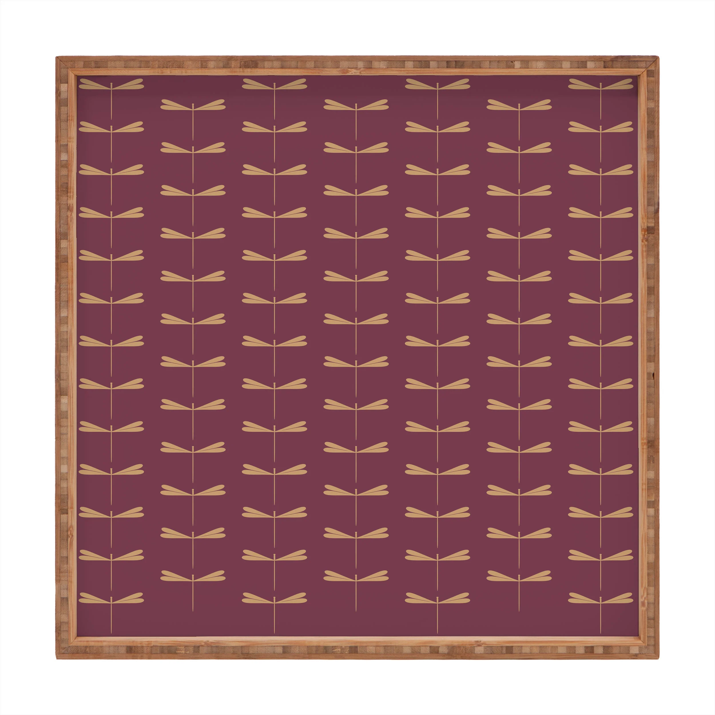 Colour Poems Dragonfly Pattern Mauve Square Tray