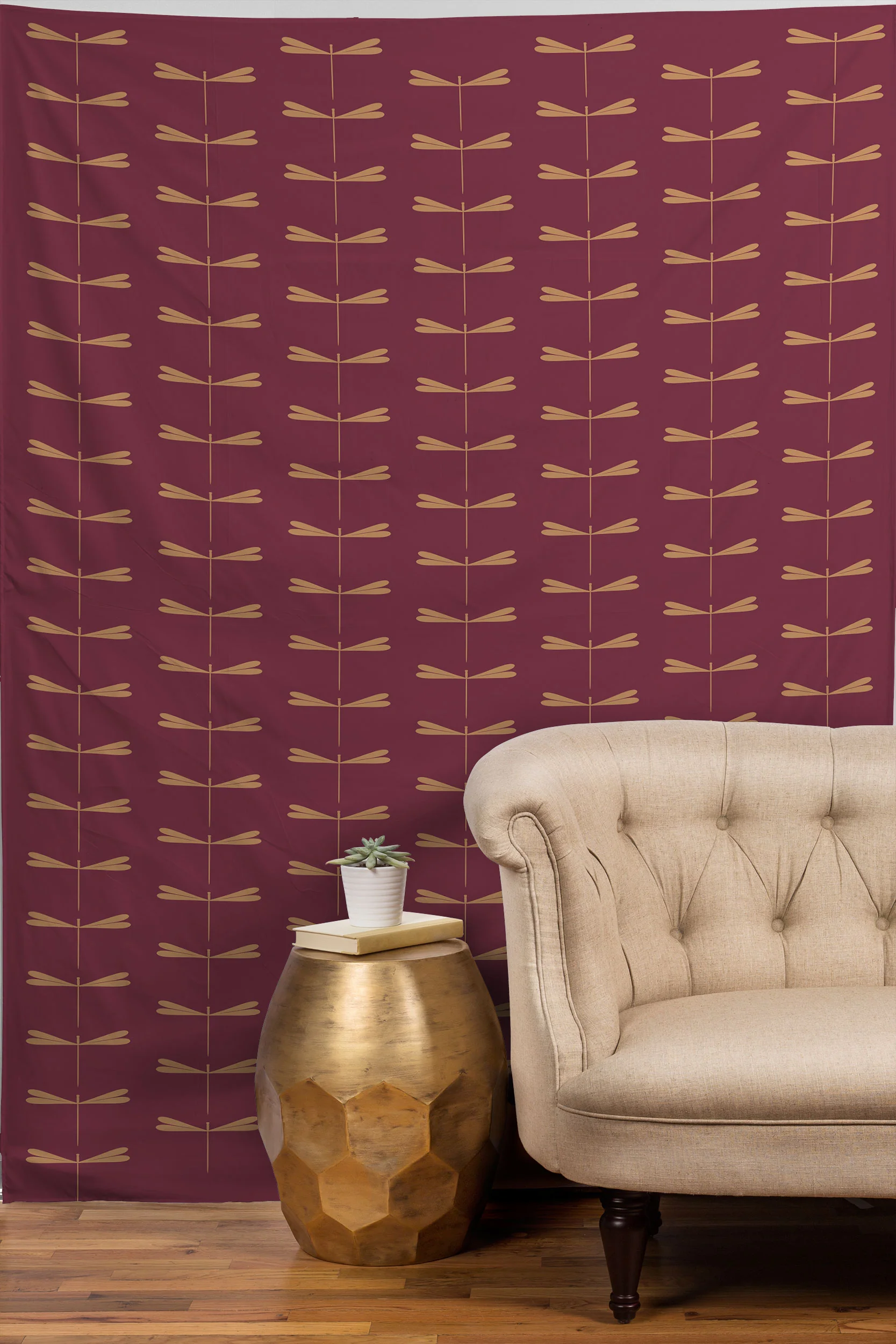 Colour Poems Dragonfly Pattern Mauve Tapestry - Image 2