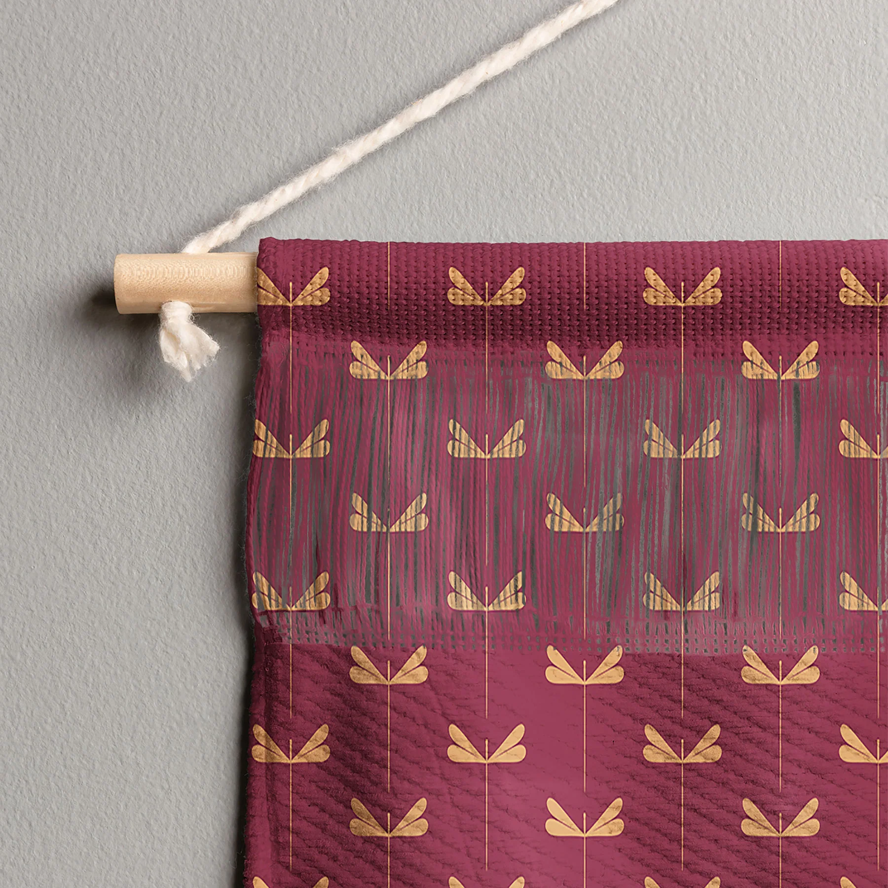 Colour Poems Dragonfly Pattern Mauve Wall Hanging Landscape - Image 5