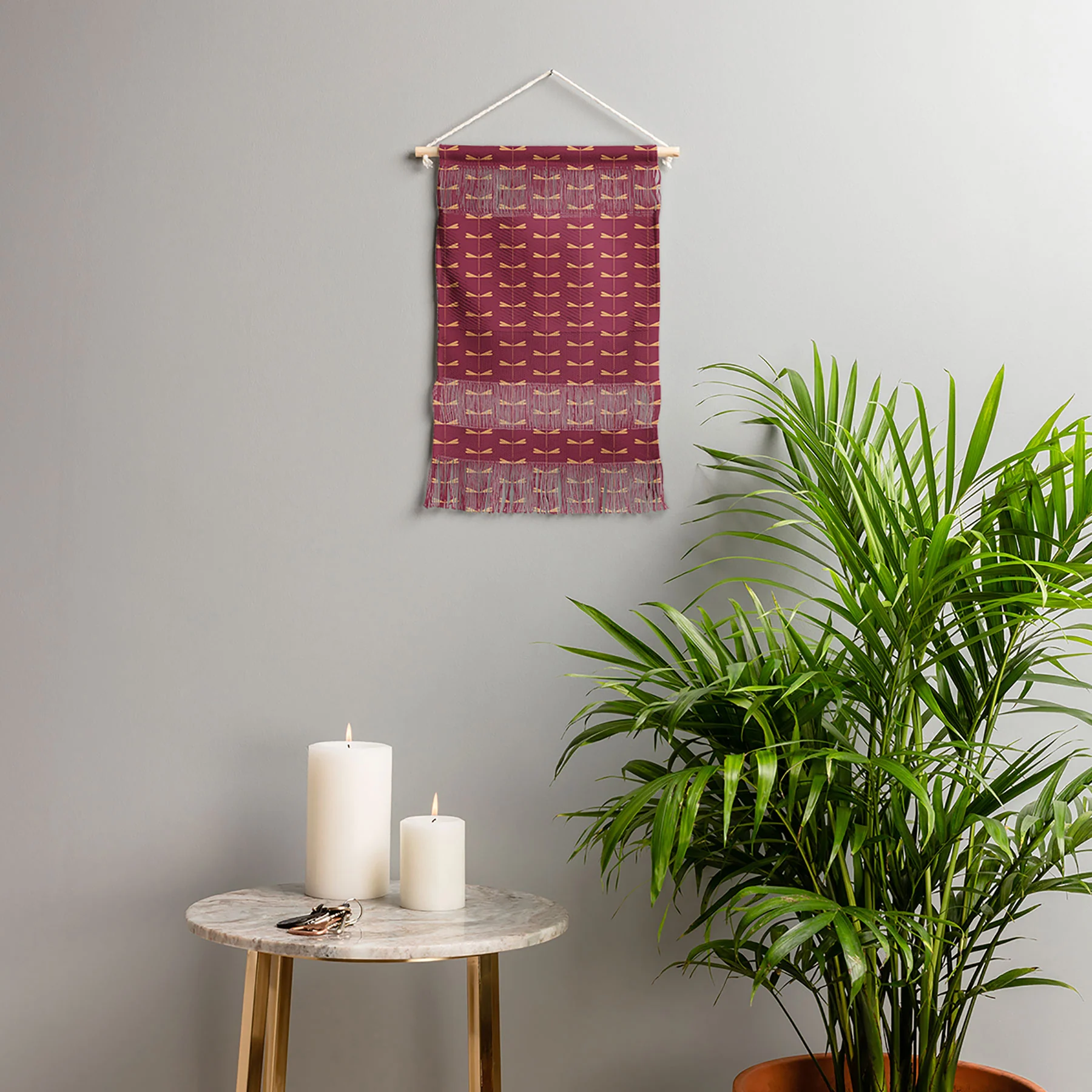 Colour Poems Dragonfly Pattern Mauve Wall Hanging Portrait - Image 3