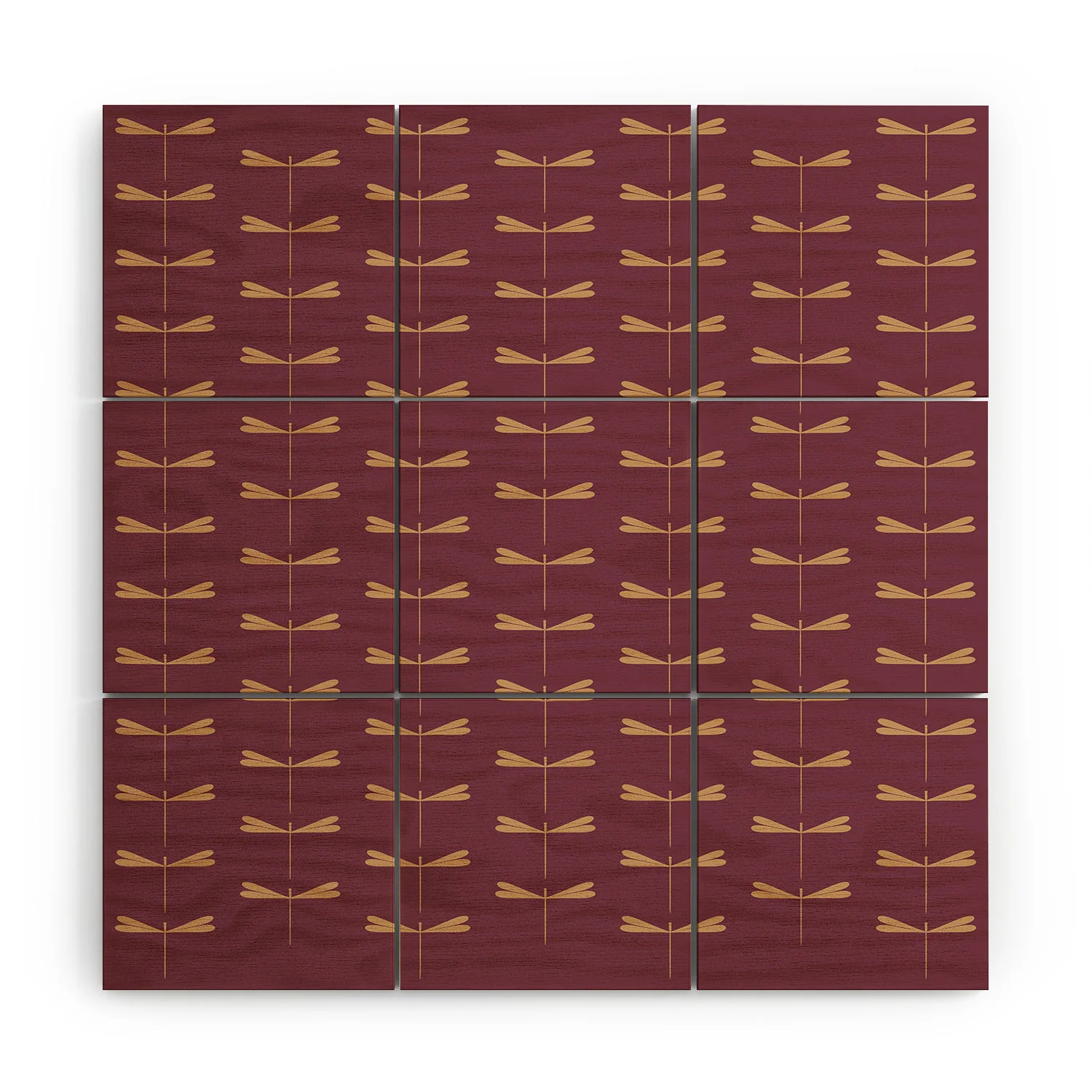 Colour Poems Dragonfly Pattern Mauve Wood Wall Mural - Image 3