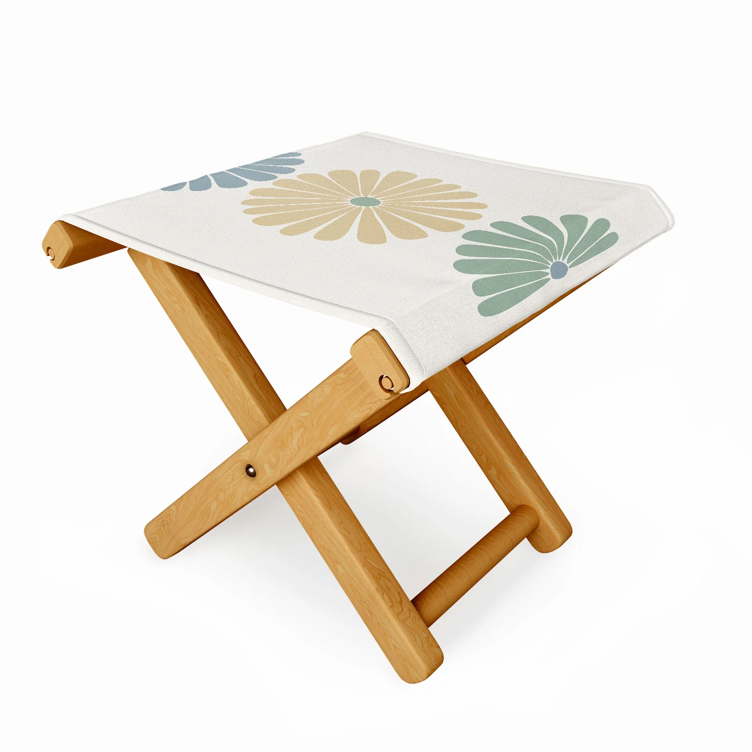 Colour Poems Retro Daisy Multicolor I Folding Stool - Image 2