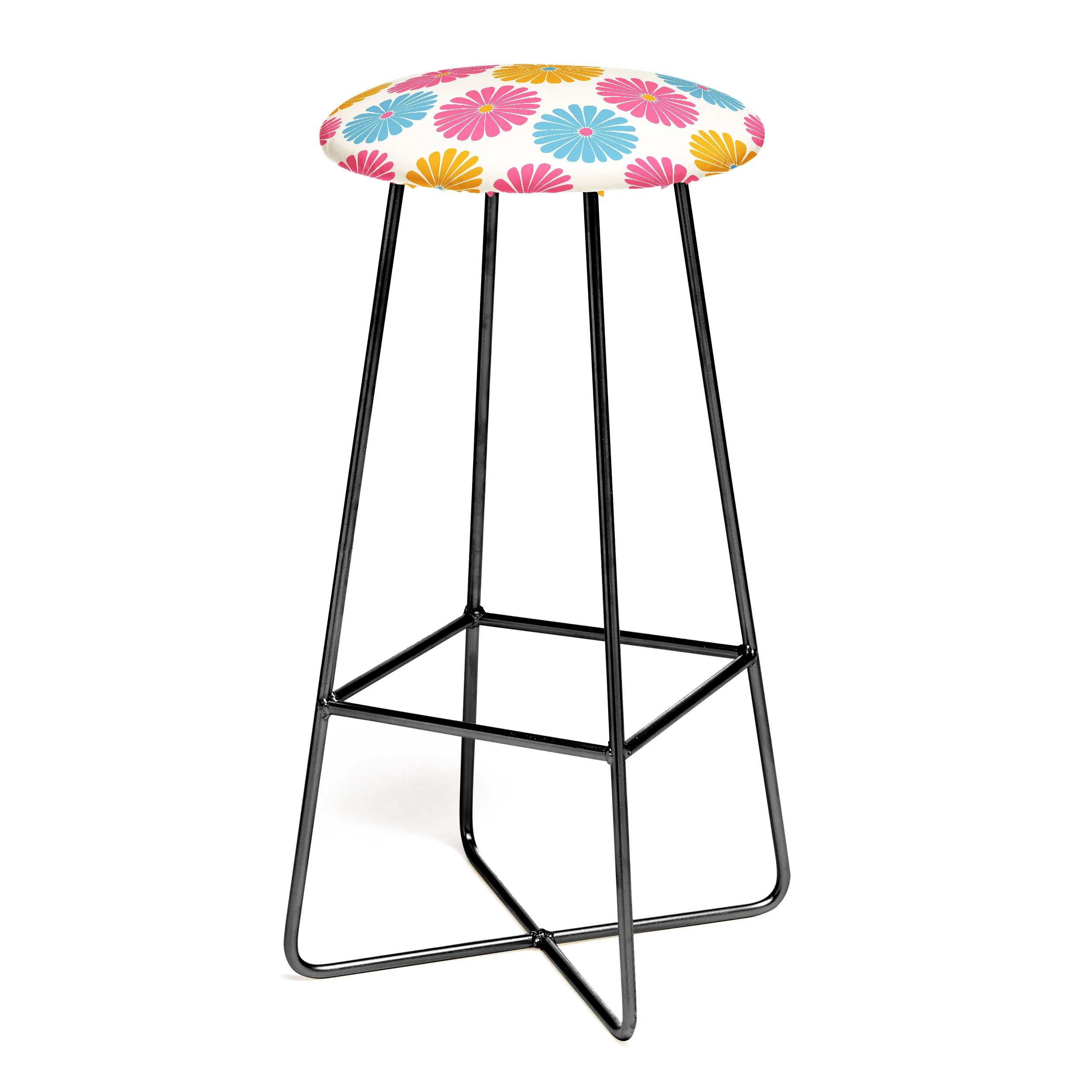 Colour Poems Retro Daisy Multicolor II Bar Stool - Image 2