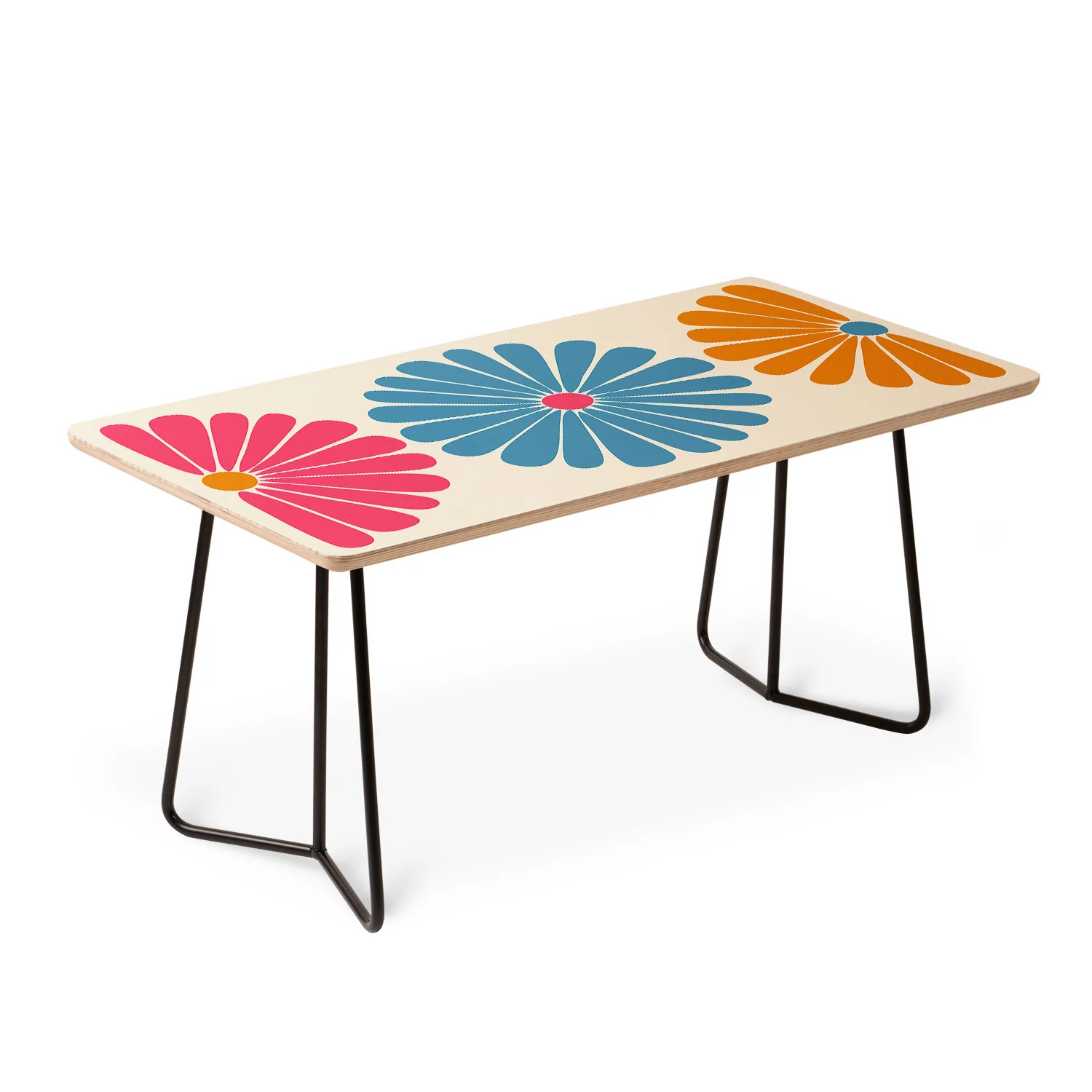 Colour Poems Retro Daisy Multicolor II Coffee Table - Image 4