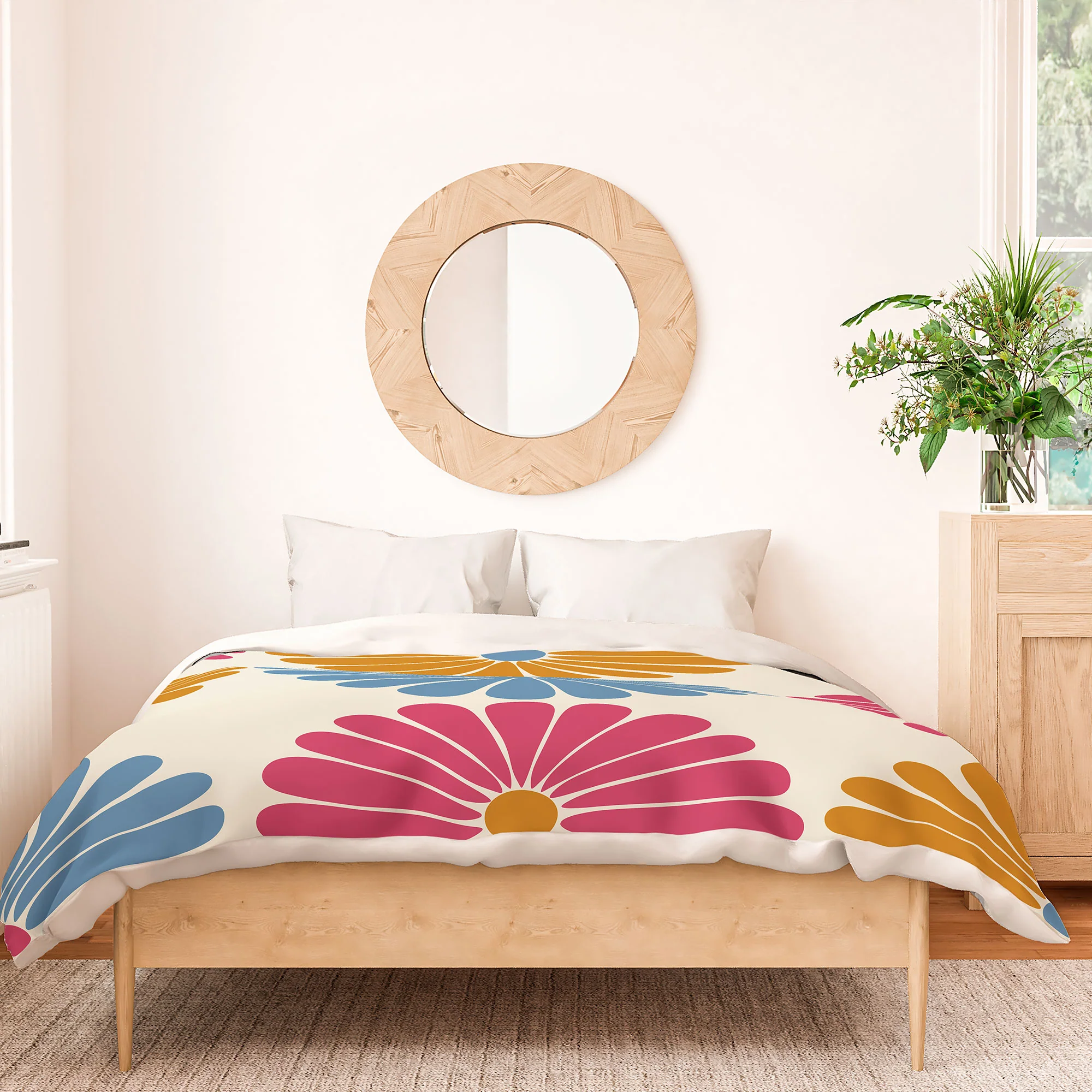 Colour Poems Retro Daisy Multicolor II Duvet Cover - Image 14