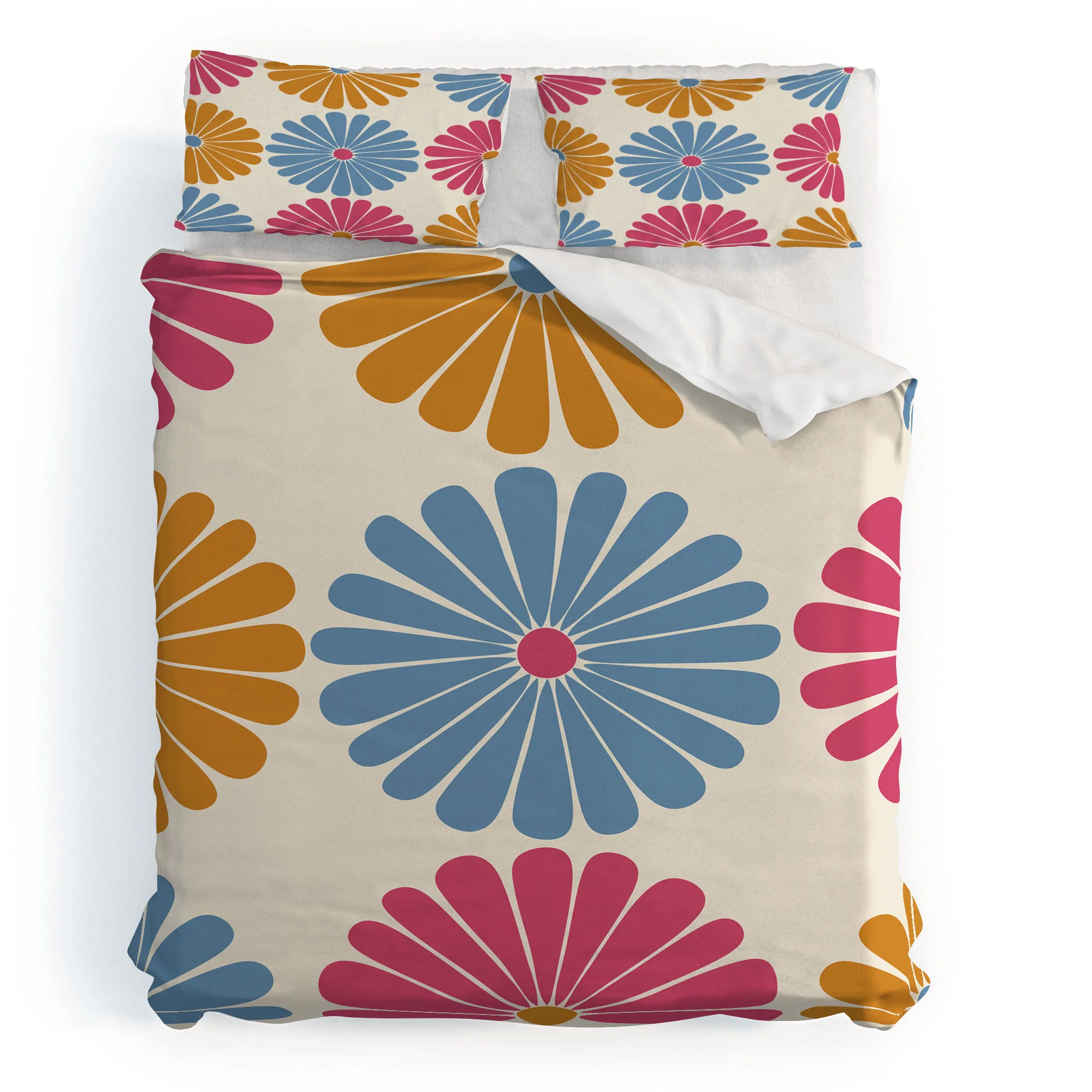 Colour Poems Retro Daisy Multicolor II Duvet Cover - Image 37