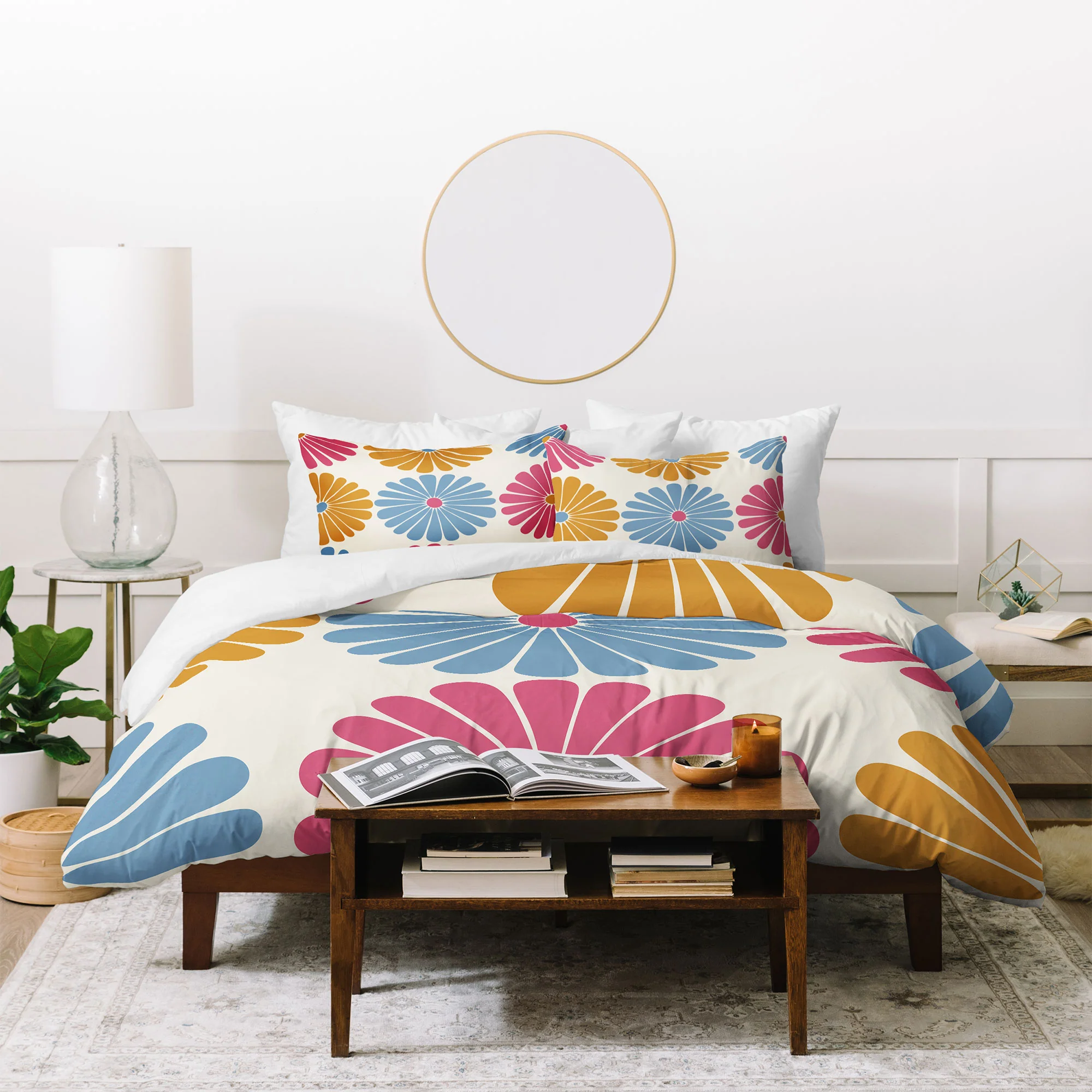 Colour Poems Retro Daisy Multicolor II Duvet Cover - Image 48