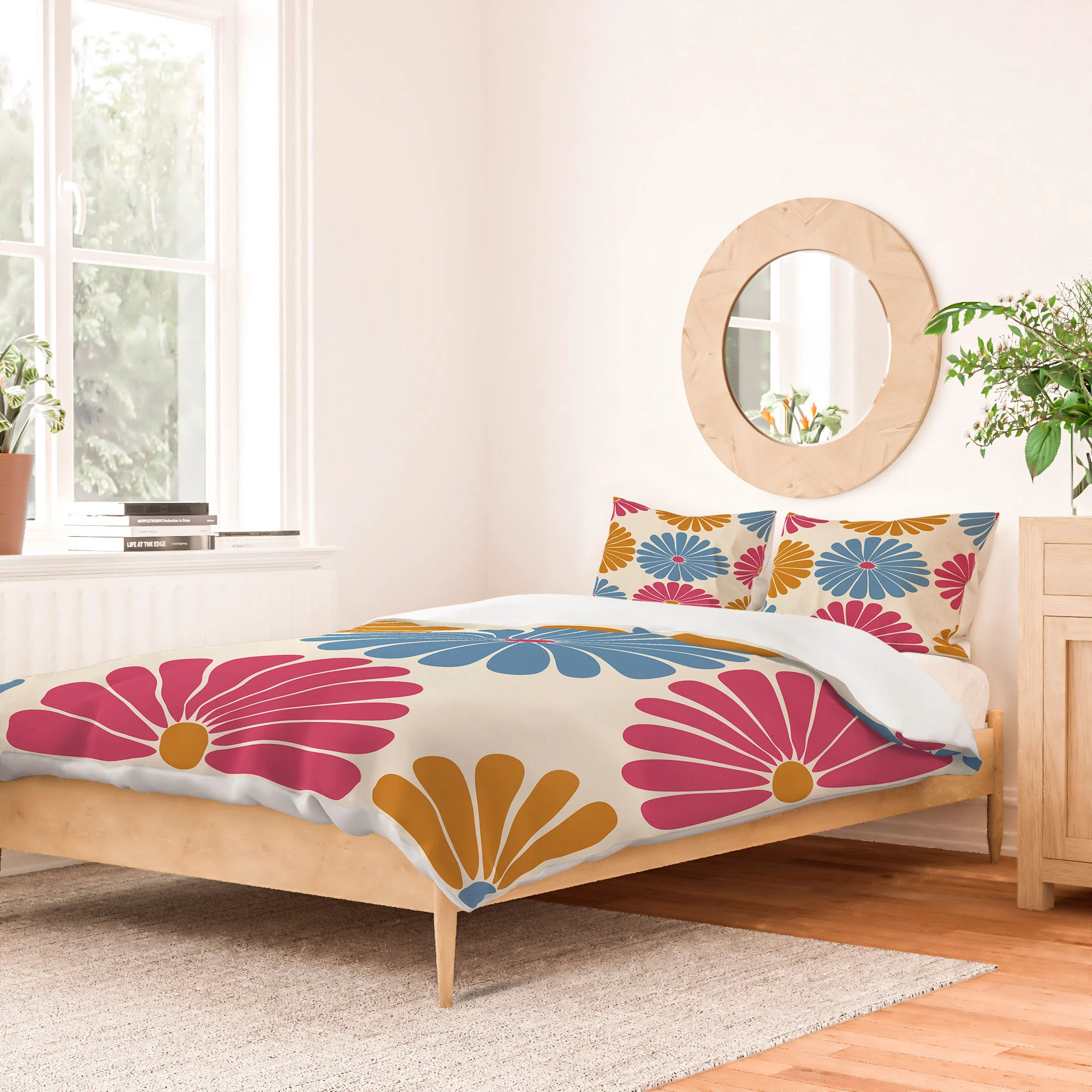 Colour Poems Retro Daisy Multicolor II Duvet Cover - Image 54