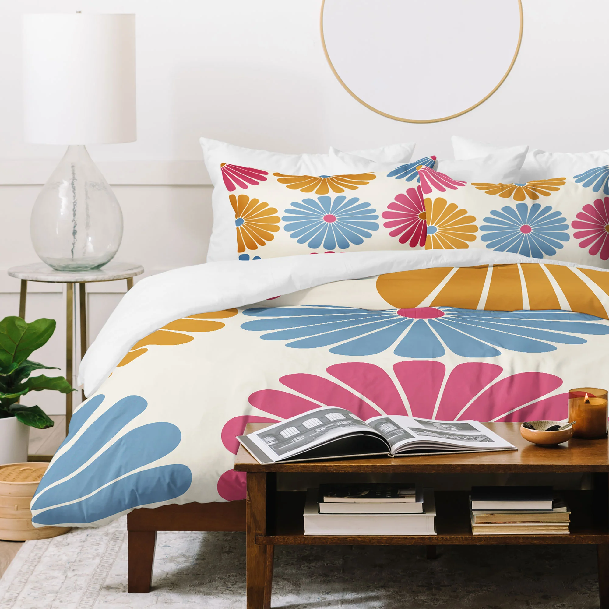 Colour Poems Retro Daisy Multicolor II Duvet Cover - Image 55