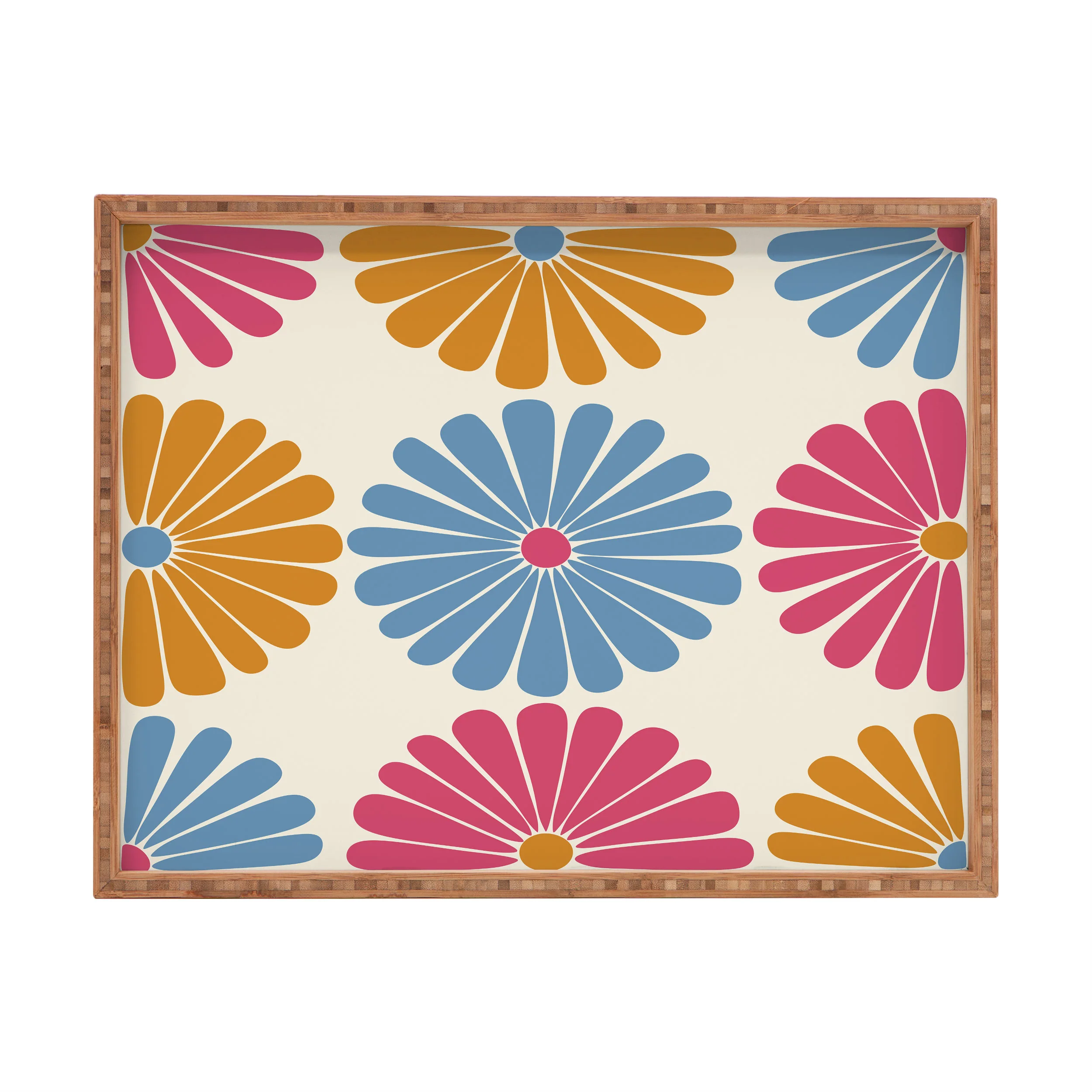 Colour Poems Retro Daisy Multicolor II Rectangular Tray