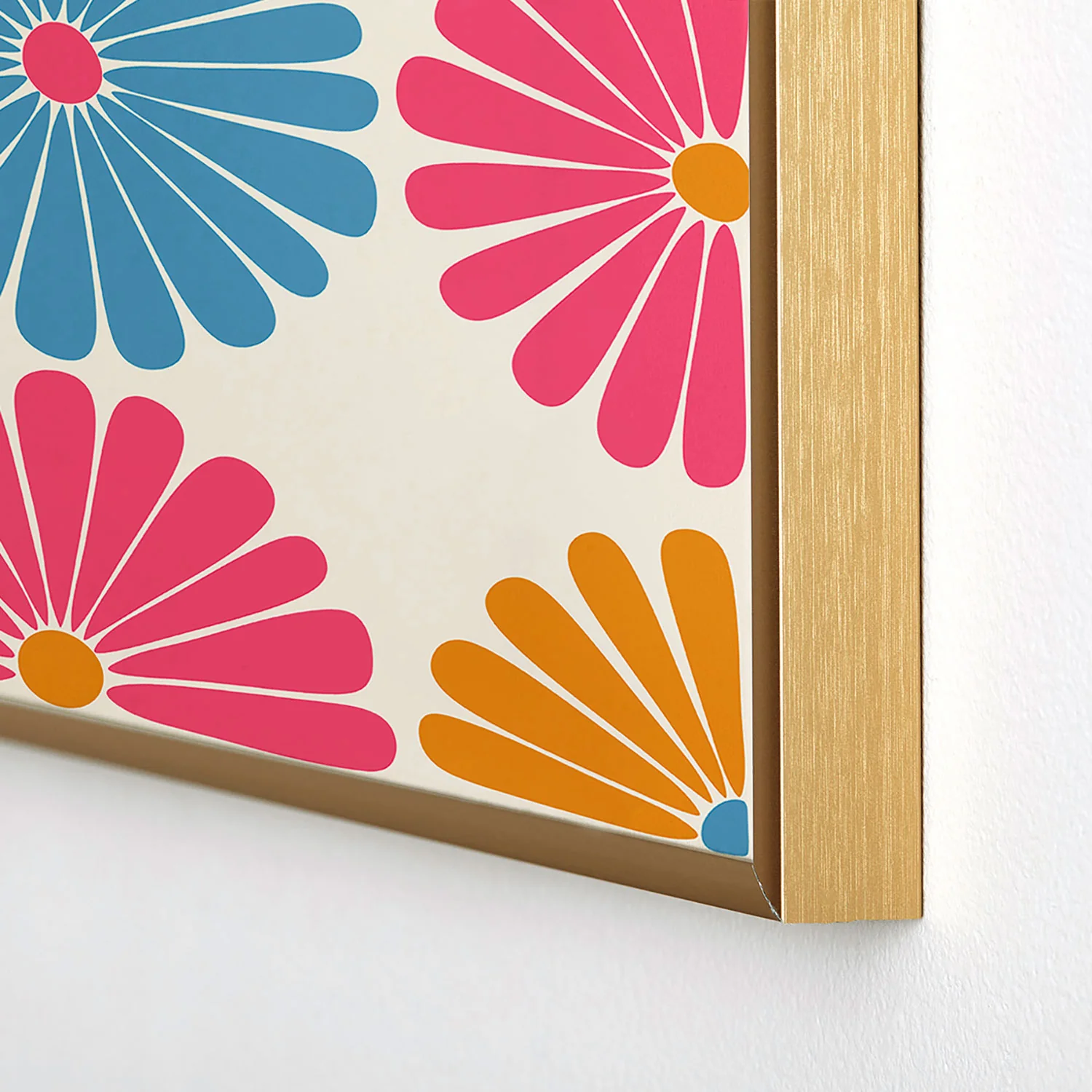 Colour Poems Retro Daisy Multicolor II Square Metal Framed Art Print - Image 4