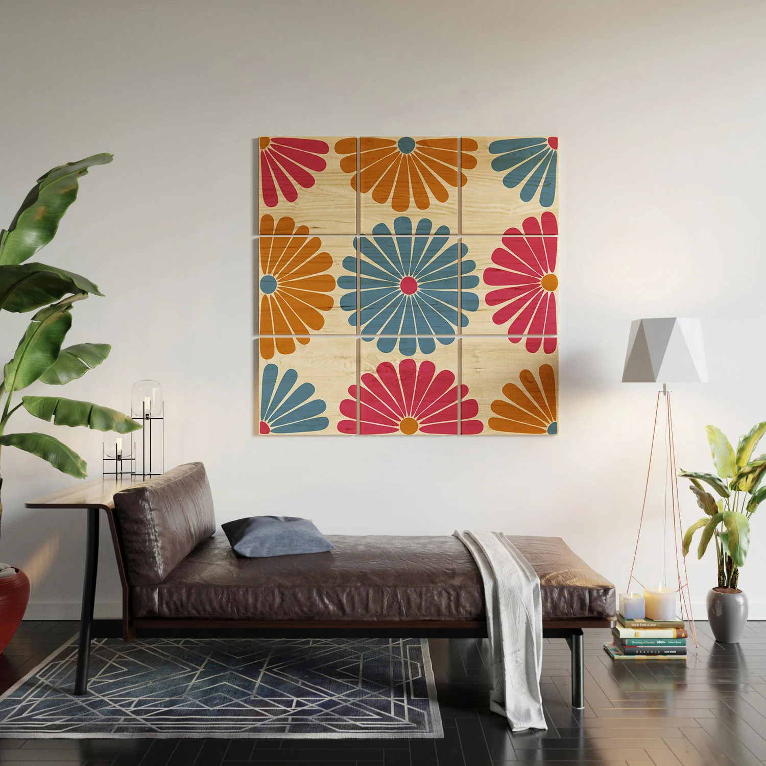 Colour Poems Retro Daisy Multicolor II Wood Wall Mural - Image 5