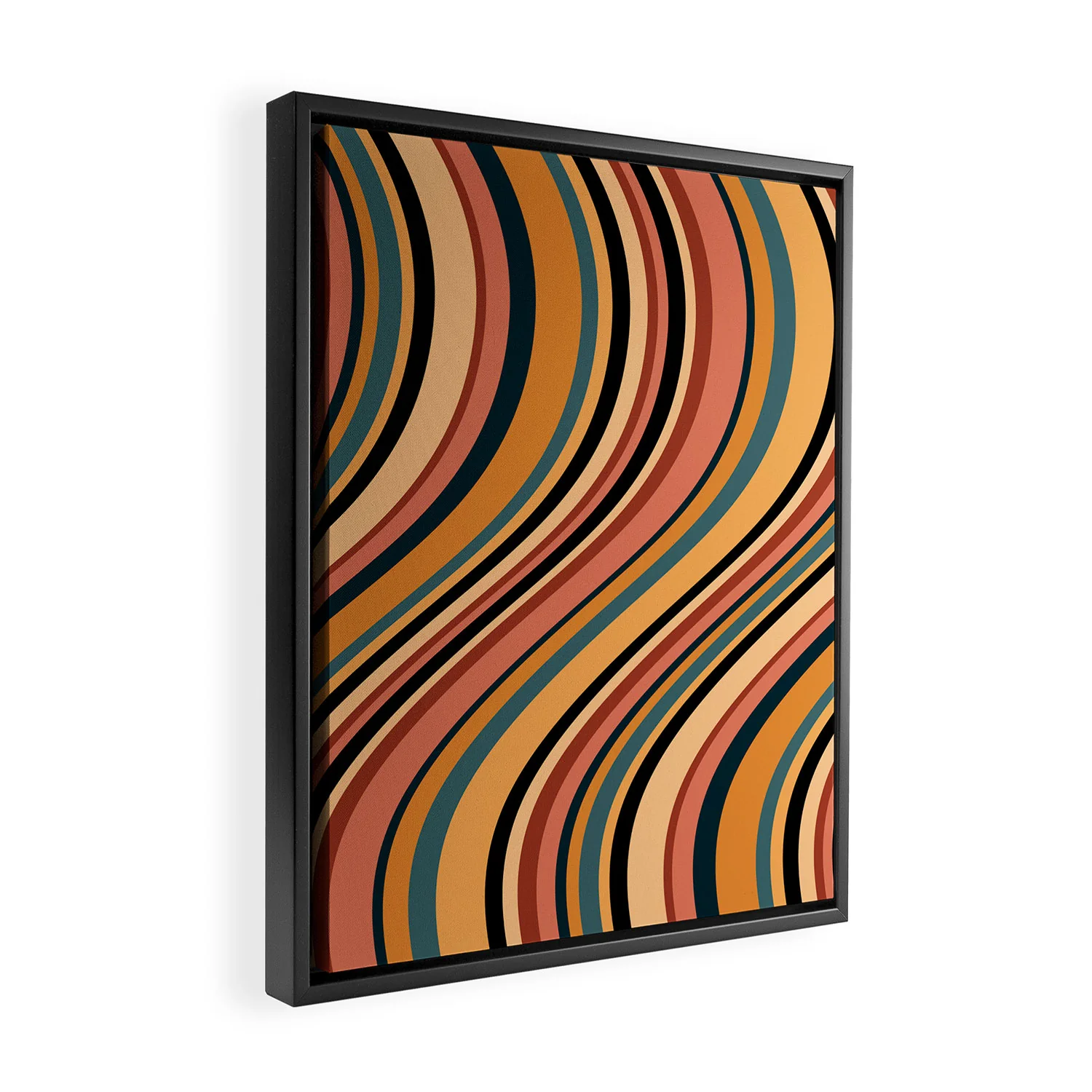Colour Poems Wavy Retro Stripes I Art Canvas - Image 7
