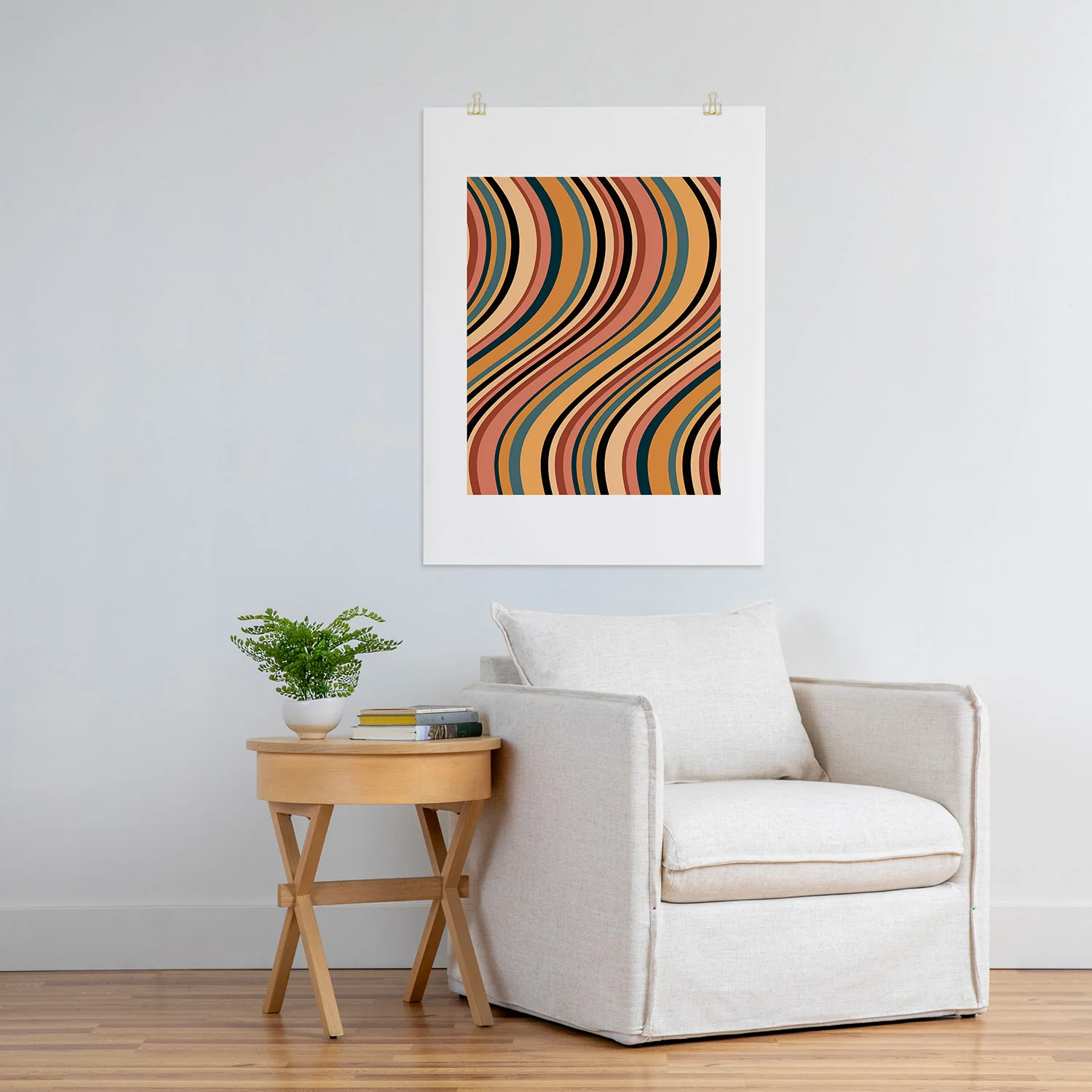 Colour Poems Wavy Retro Stripes I Art Print - Image 24
