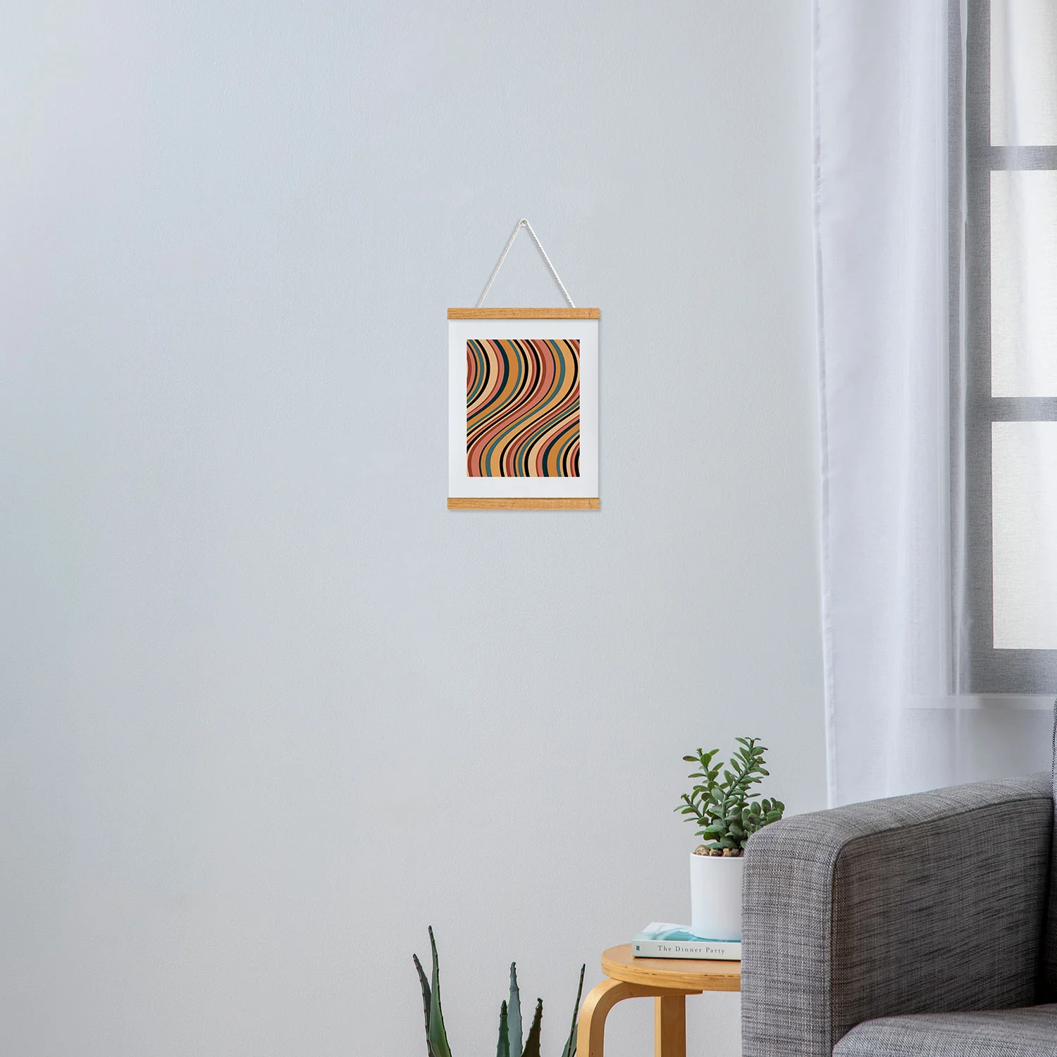 Colour Poems Wavy Retro Stripes I Art Print - Image 30