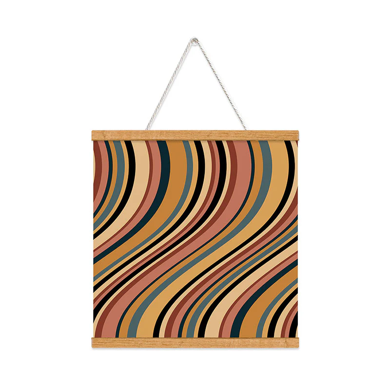 Colour Poems Wavy Retro Stripes I Art Print - Image 40