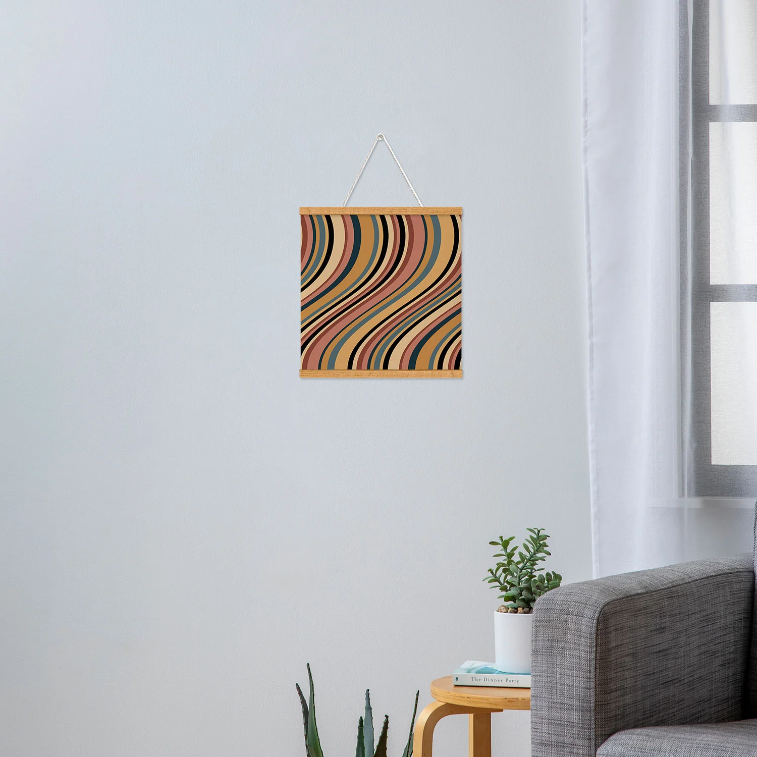 Colour Poems Wavy Retro Stripes I Art Print - Image 42
