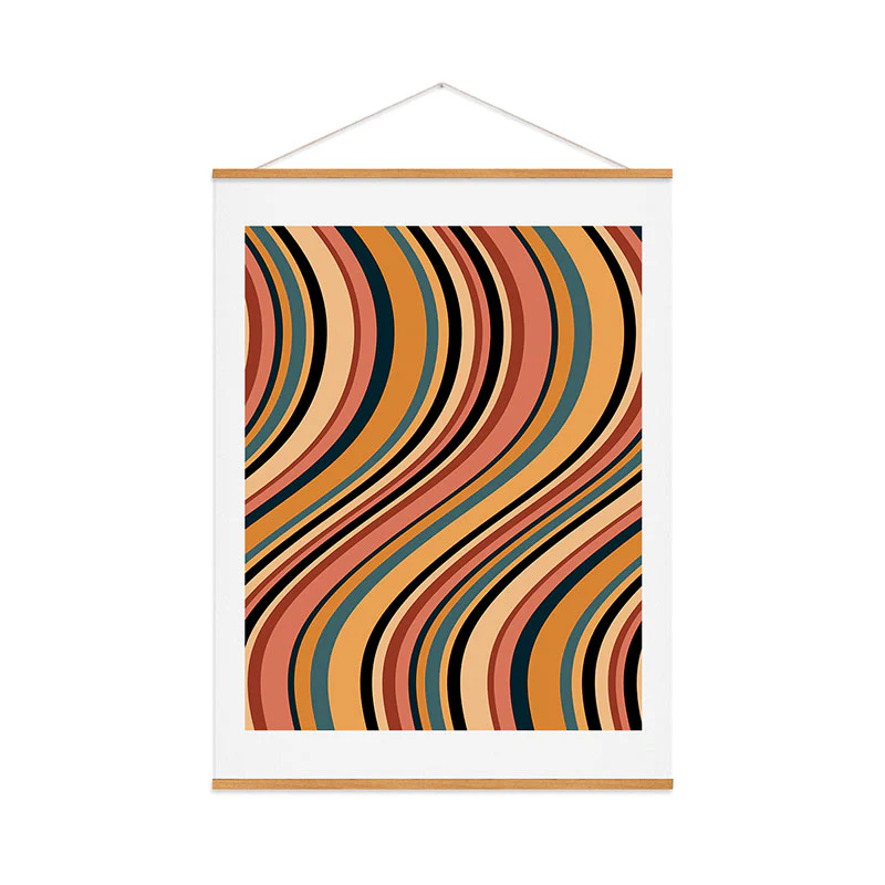 Colour Poems Wavy Retro Stripes I Art Print - Image 49