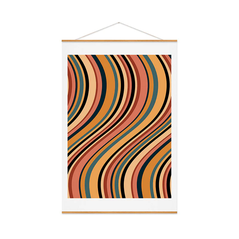 Colour Poems Wavy Retro Stripes I Art Print - Image 52