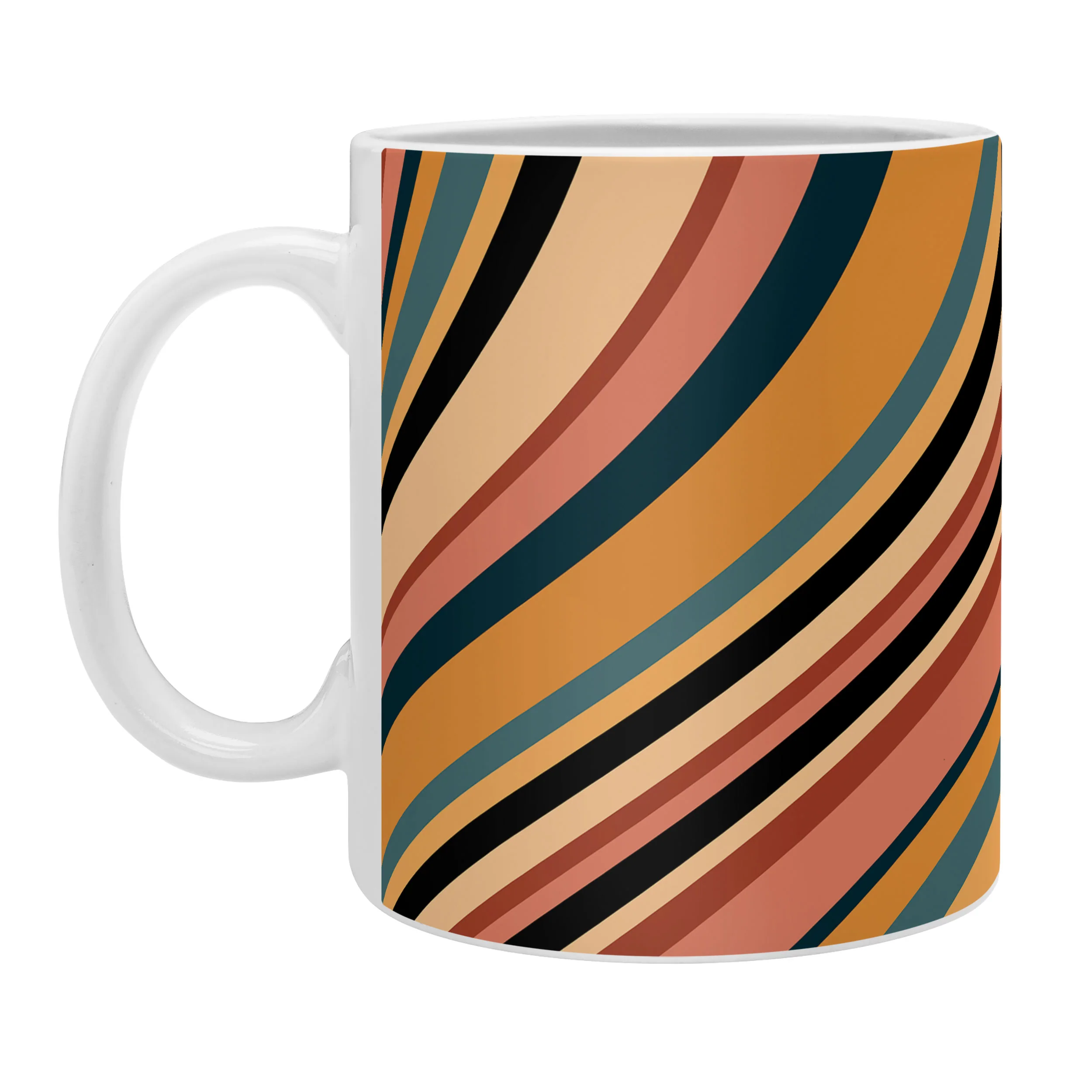Colour Poems Wavy Retro Stripes I Coffee Mug - Image 2