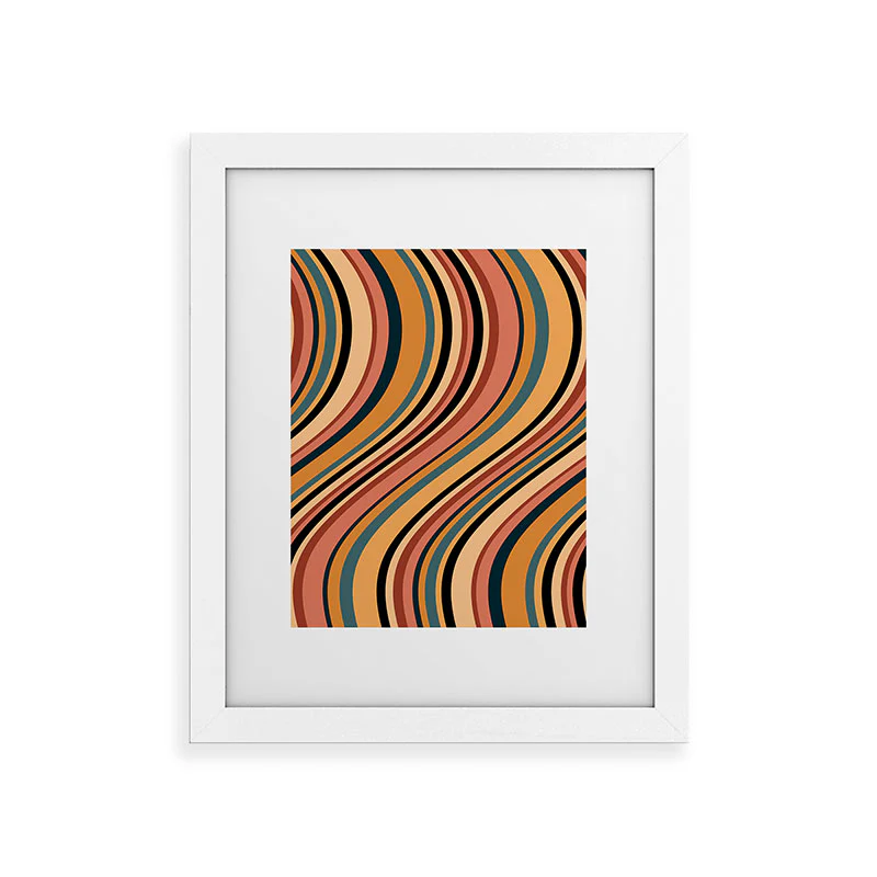 Colour Poems Wavy Retro Stripes I Framed Art Print - Image 15