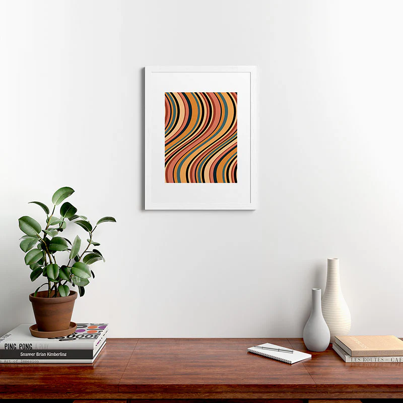 Colour Poems Wavy Retro Stripes I Framed Art Print - Image 22