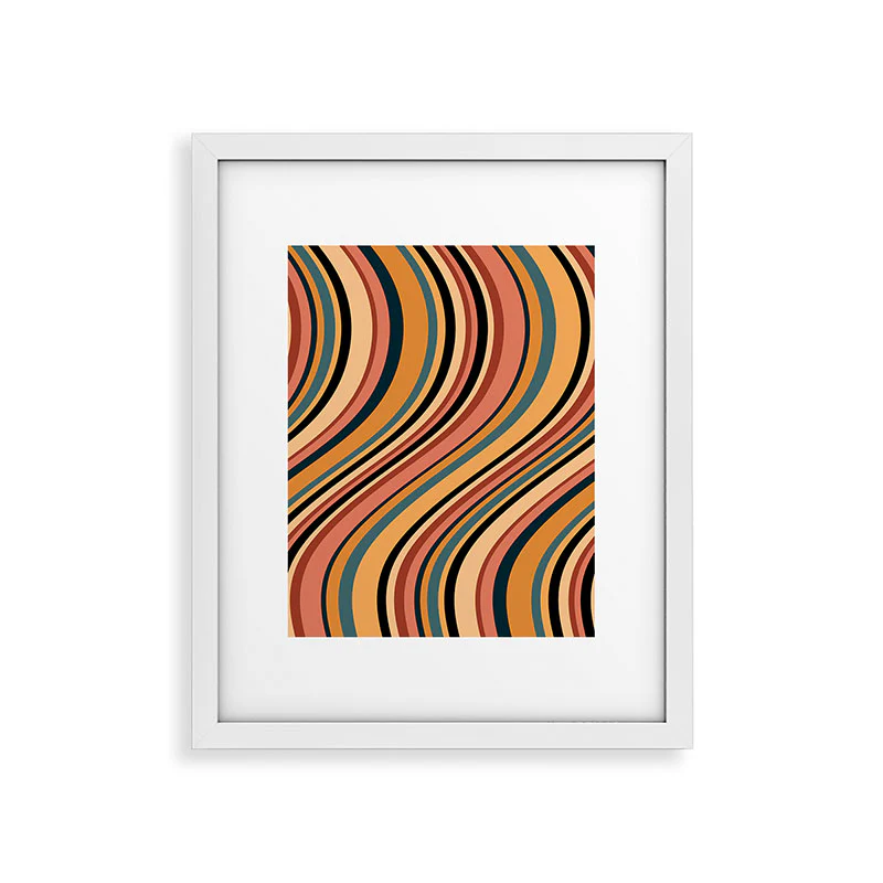 Colour Poems Wavy Retro Stripes I Framed Art Print - Image 43