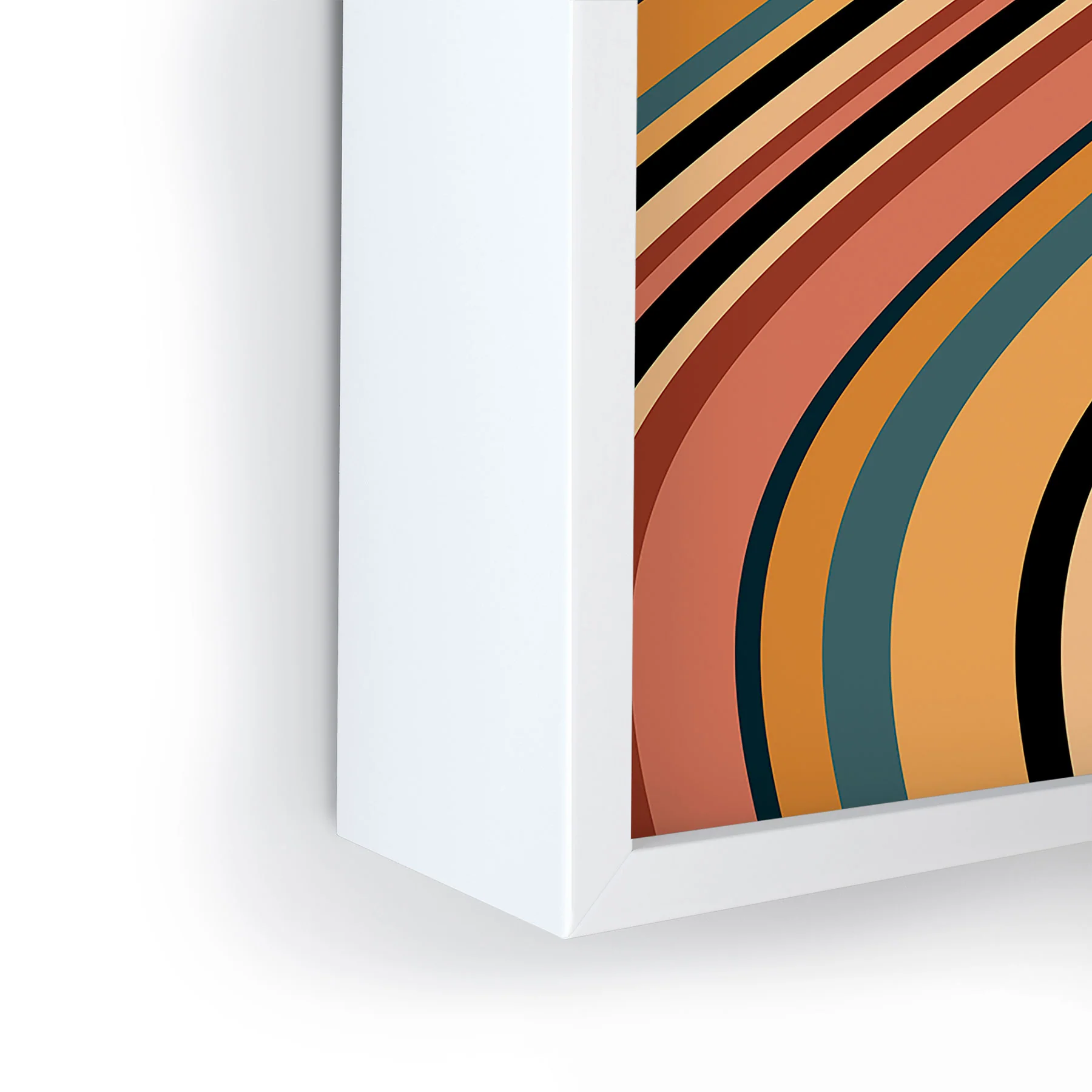 Colour Poems Wavy Retro Stripes I Framed Mini Art Print - Image 9