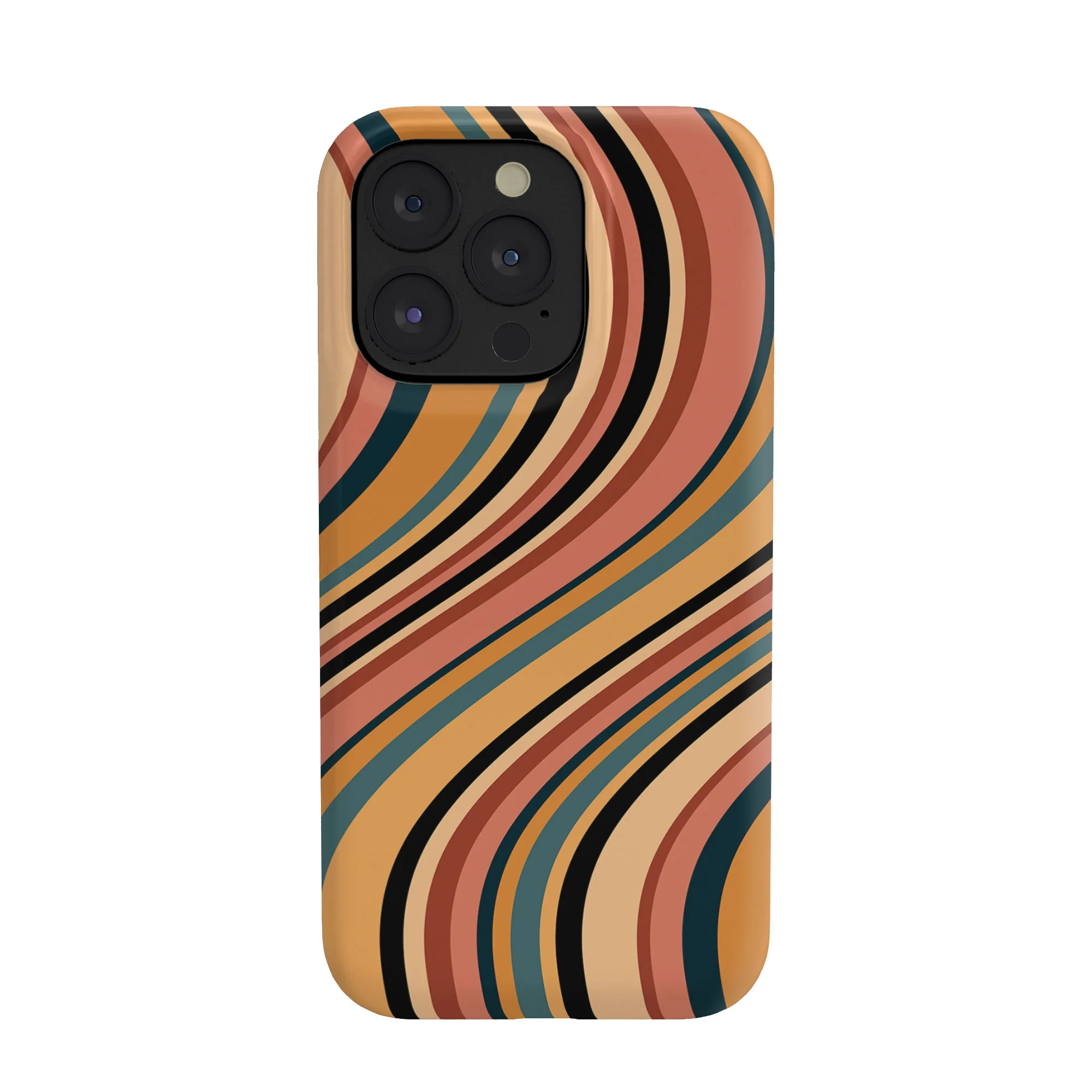 Colour Poems Wavy Retro Stripes I Phone Case - Image 48