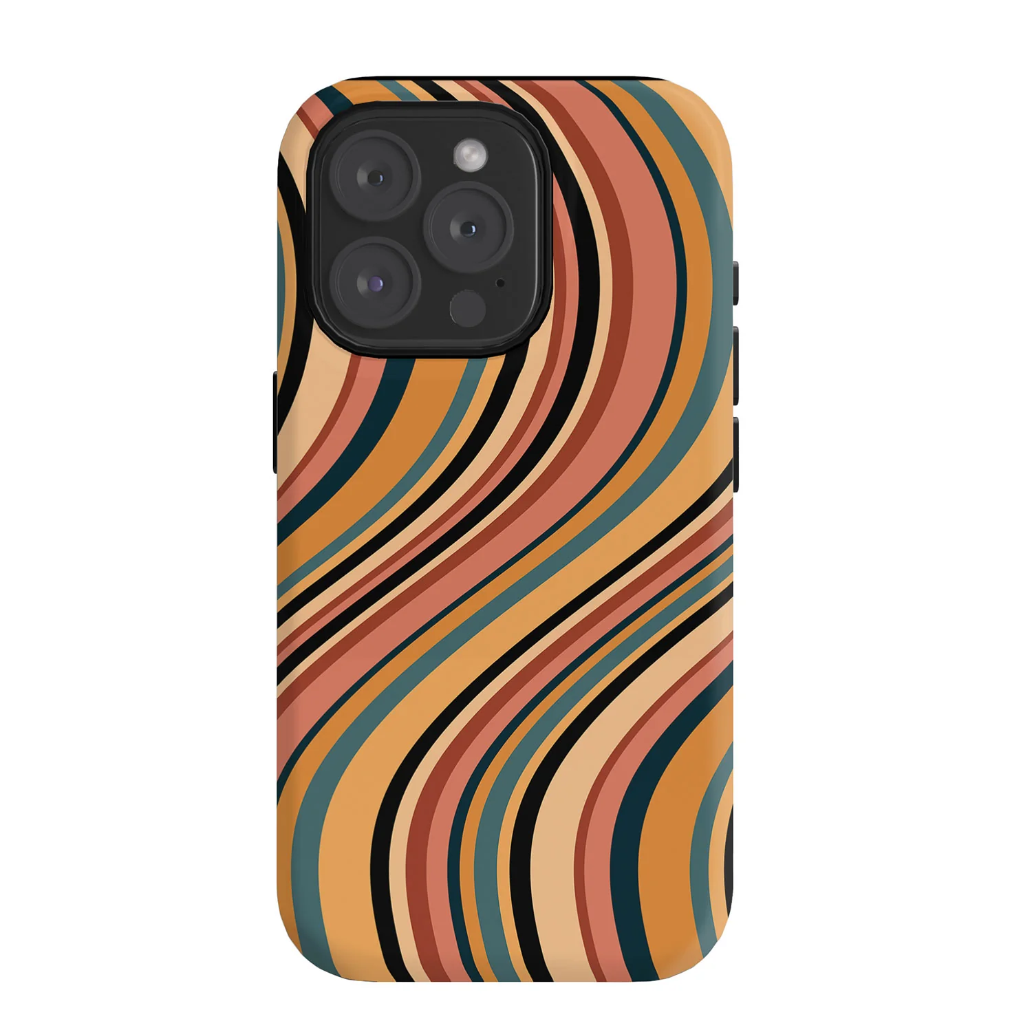 Colour Poems Wavy Retro Stripes I Phone Case - Image 60