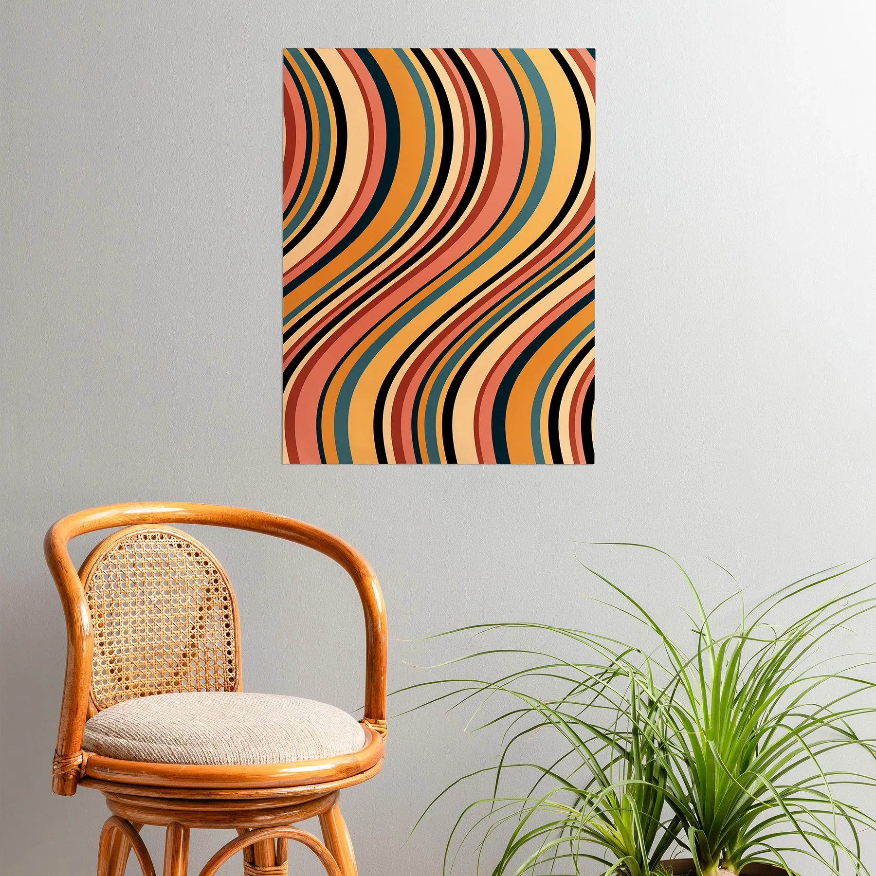 Colour Poems Wavy Retro Stripes I Poster - Image 2