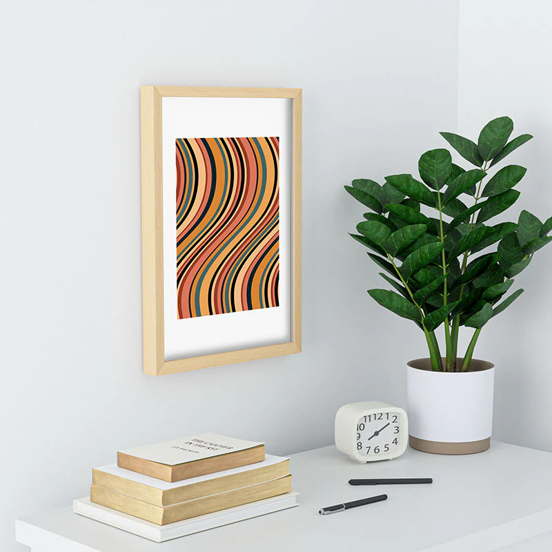 Colour Poems Wavy Retro Stripes I Recessed Framing Rectangle - Image 14