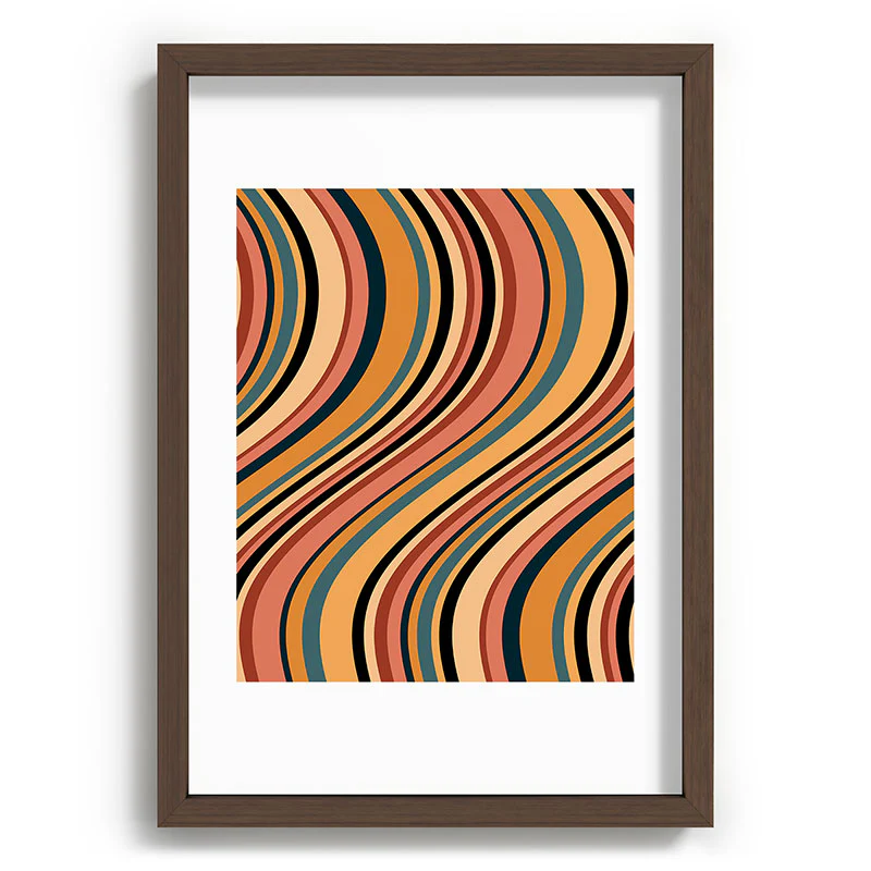 Colour Poems Wavy Retro Stripes I Recessed Framing Rectangle - Image 15