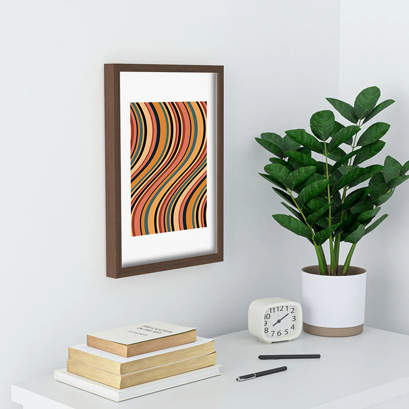 Colour Poems Wavy Retro Stripes I Recessed Framing Rectangle - Image 16