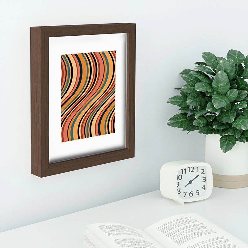 Colour Poems Wavy Retro Stripes I Recessed Framing Rectangle - Image 8