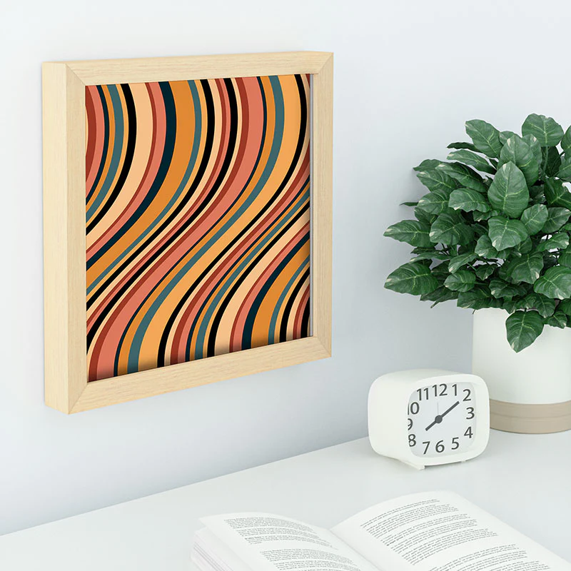 Colour Poems Wavy Retro Stripes I Recessed Framing Square - Image 6