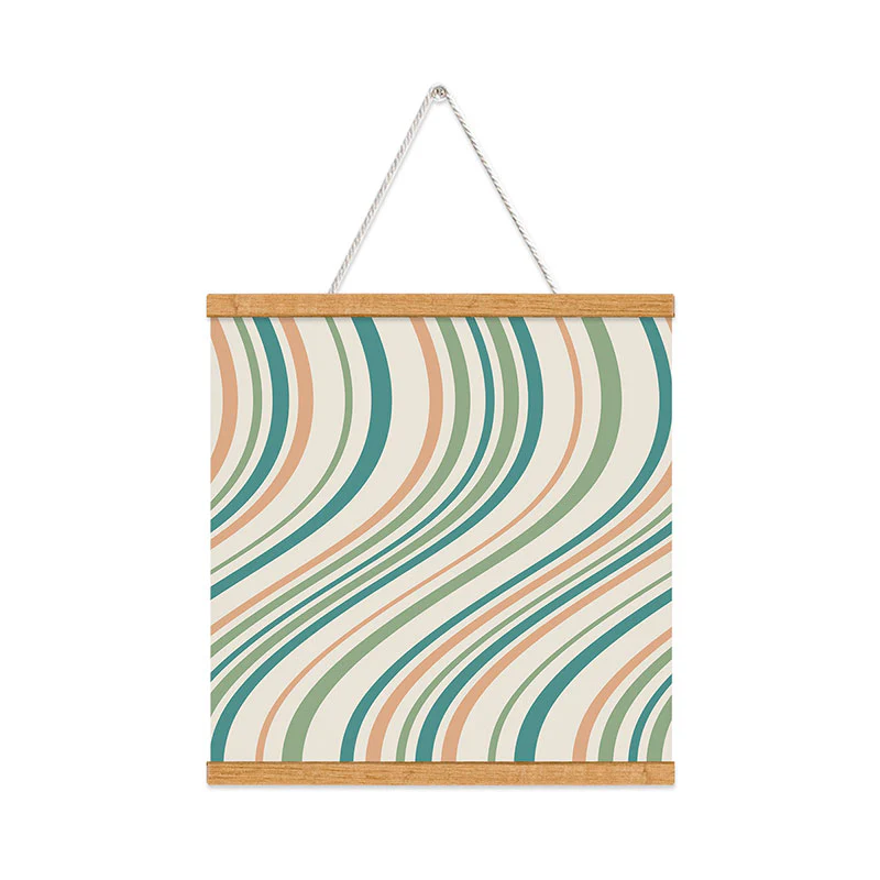 Colour Poems Wavy Retro Stripes II Art Print - Image 40