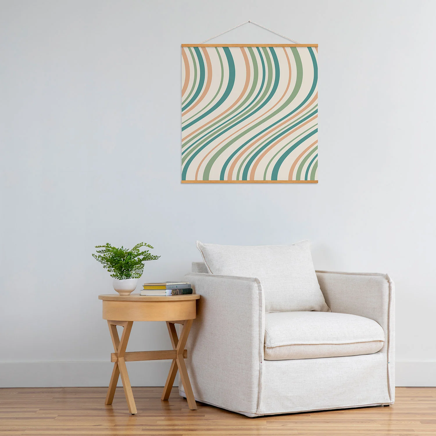 Colour Poems Wavy Retro Stripes II Art Print - Image 48