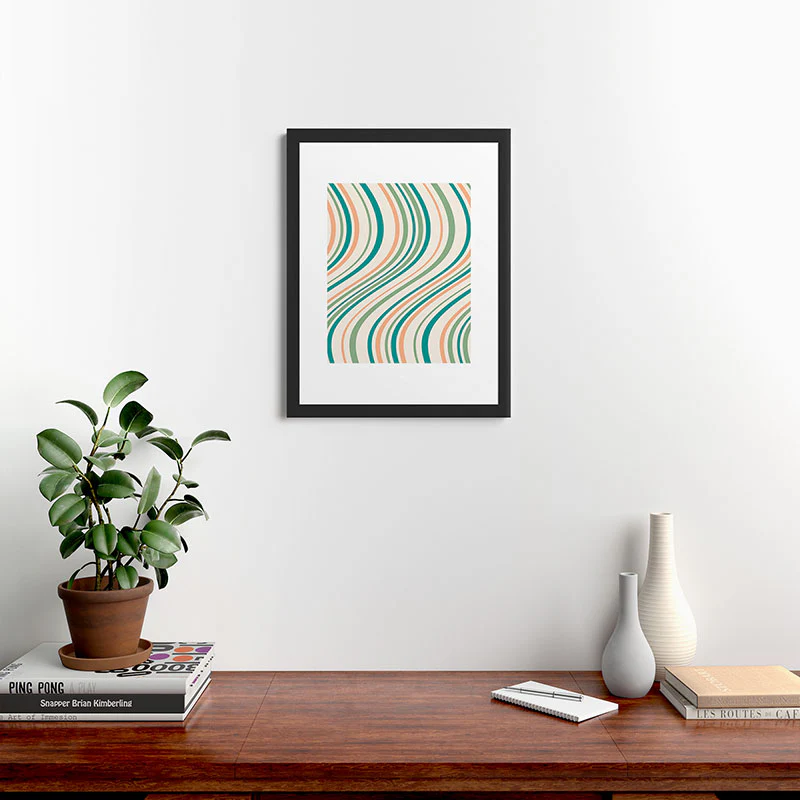 Colour Poems Wavy Retro Stripes II Framed Art Print - Image 10