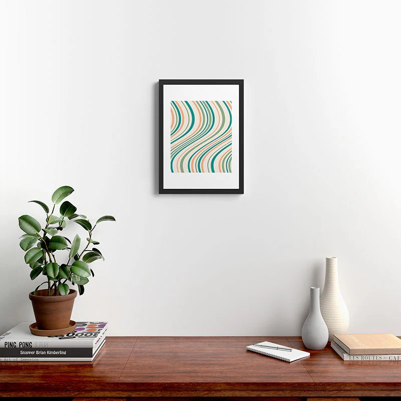 Colour Poems Wavy Retro Stripes II Framed Art Print - Image 30