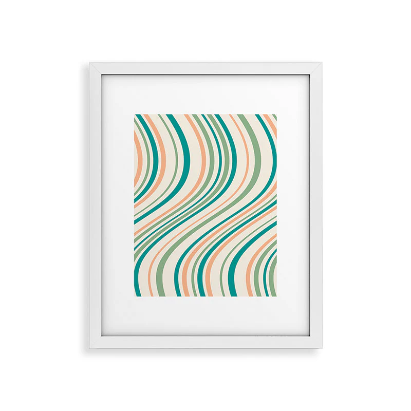 Colour Poems Wavy Retro Stripes II Framed Art Print - Image 39