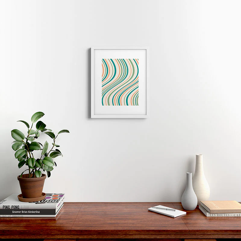 Colour Poems Wavy Retro Stripes II Framed Art Print - Image 44