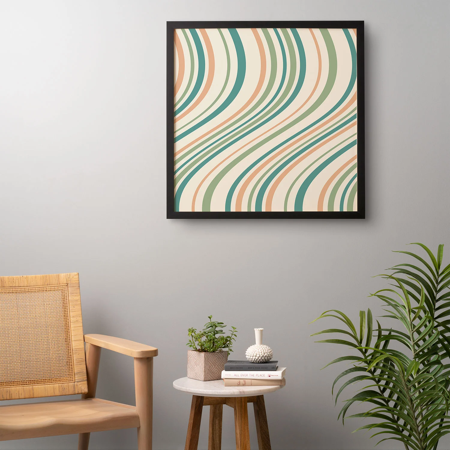 Colour Poems Wavy Retro Stripes II Framed Wall Art - Image 12