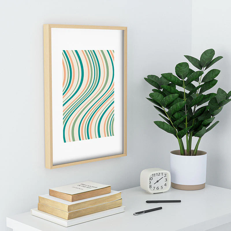 Colour Poems Wavy Retro Stripes II Recessed Framing Rectangle - Image 22