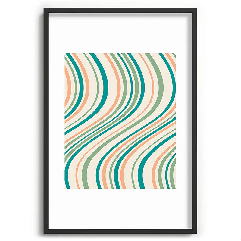 Colour Poems Wavy Retro Stripes II Recessed Framing Rectangle - Image 25