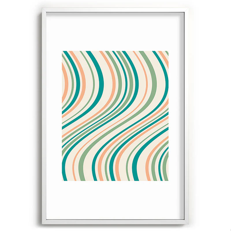 Colour Poems Wavy Retro Stripes II Recessed Framing Rectangle - Image 27