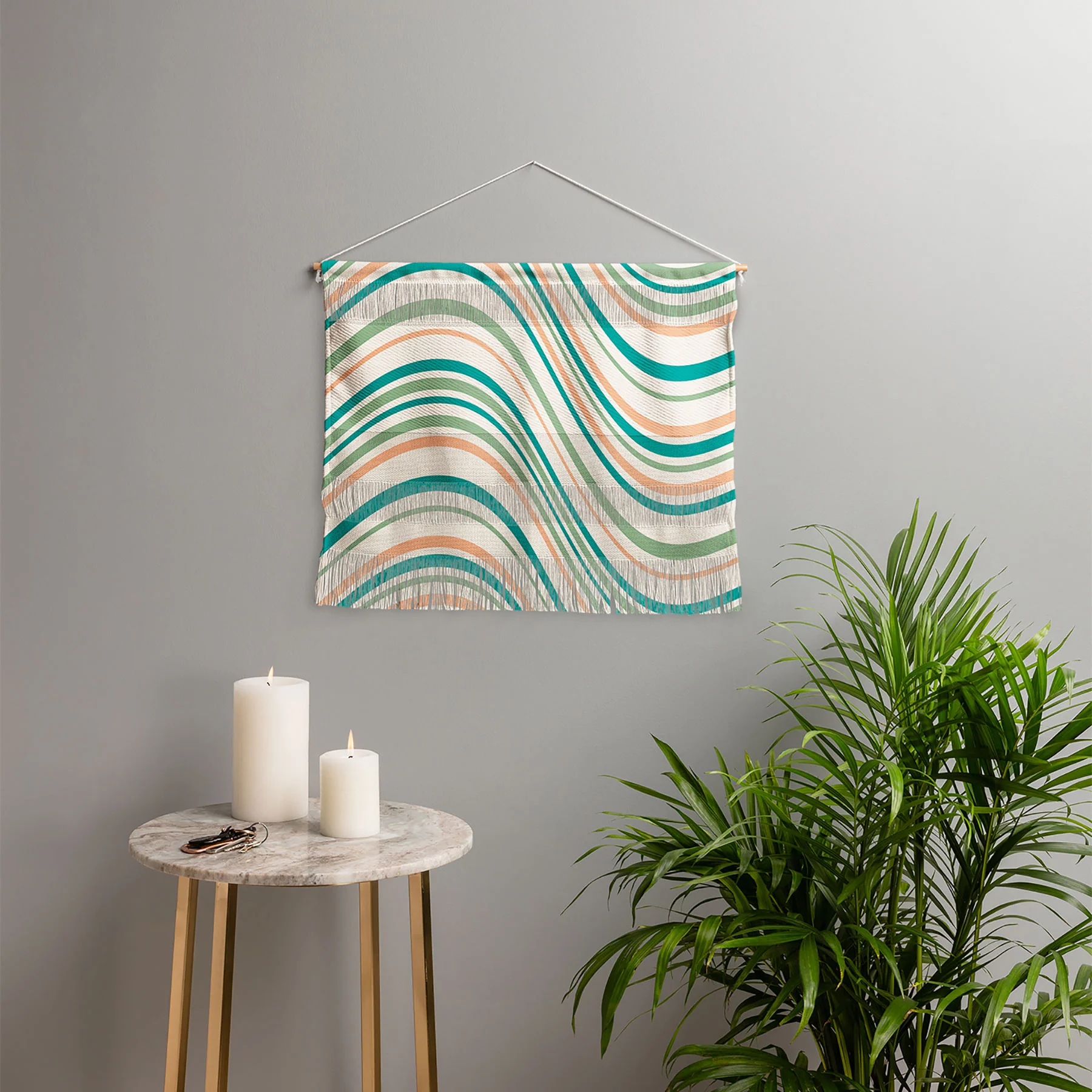 Colour Poems Wavy Retro Stripes II Wall Hanging Landscape - Image 3